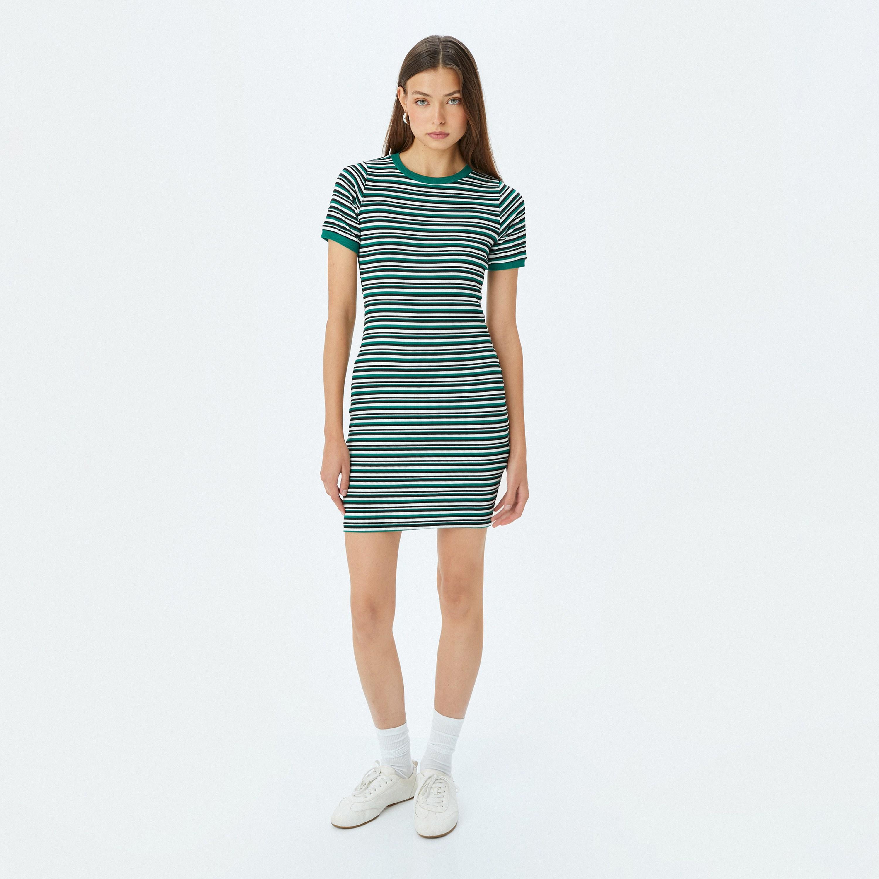 Koton Multicolour Striped Bodycon Women's Mini Dress-women-clothing-dresses-image-1