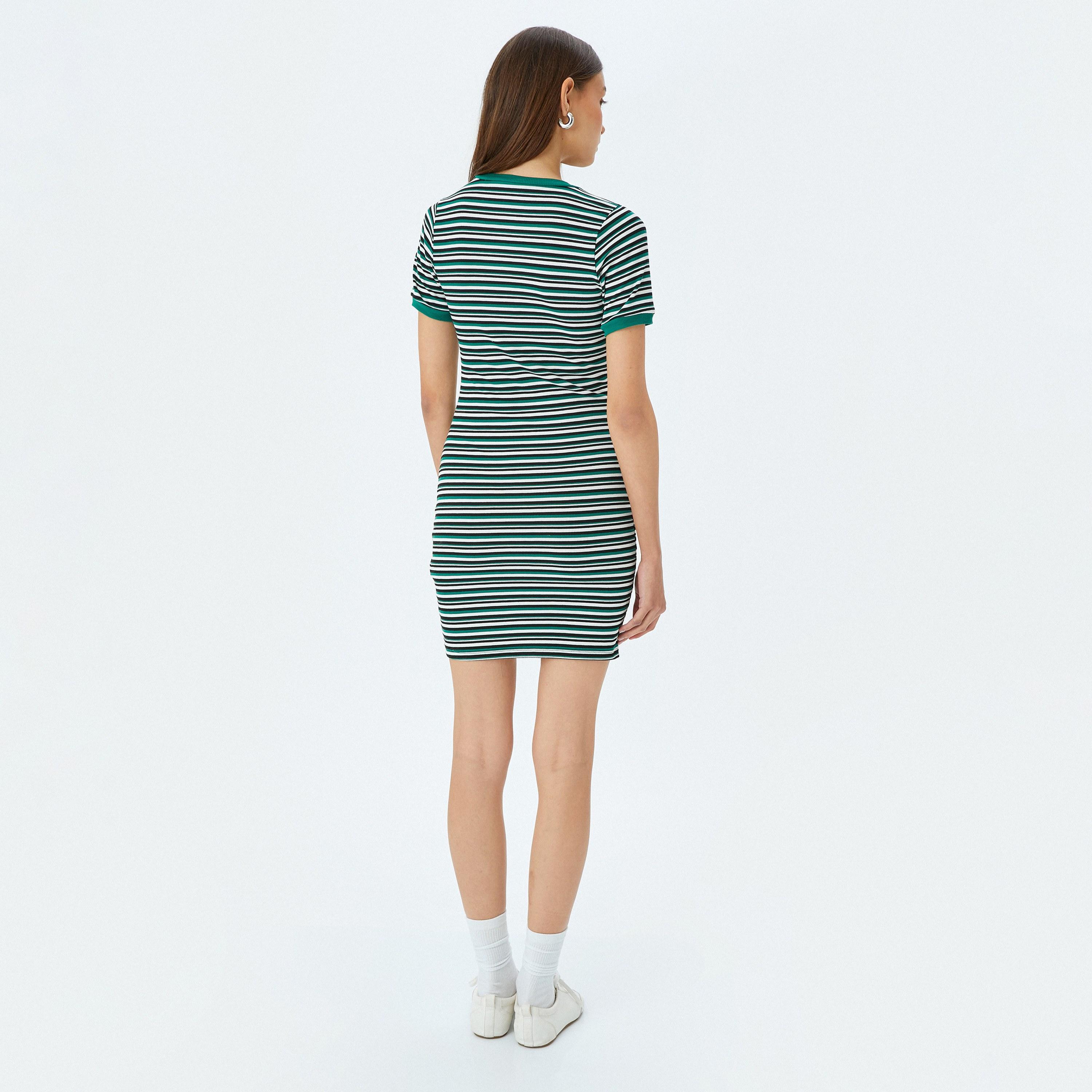 Koton Multicolour Striped Bodycon Women's Mini Dress-women-clothing-dresses-image-3