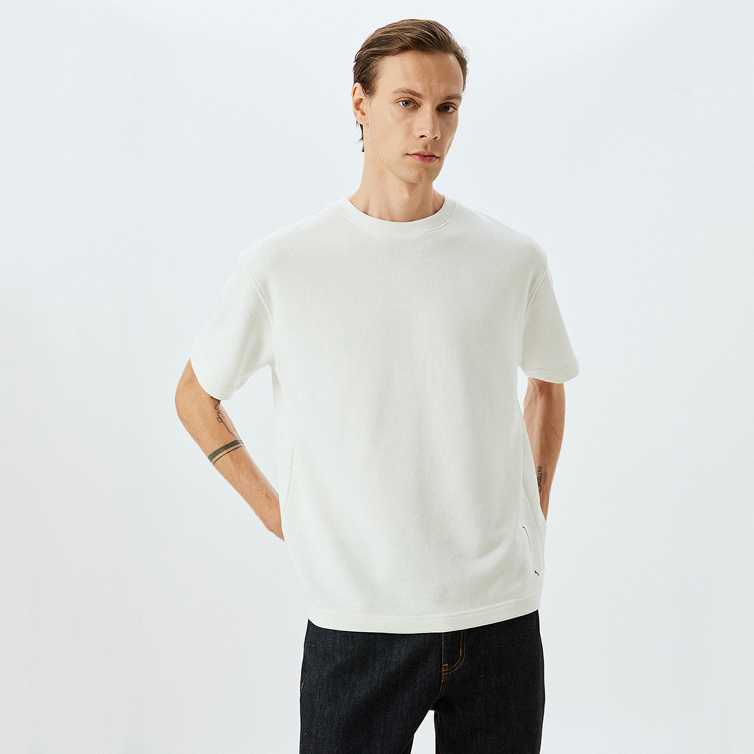 KOTON Plain Crew Neck Short Sleeves Men's T-Shirt-men-clothing-tshirtsandpolos-tshirts-image-1