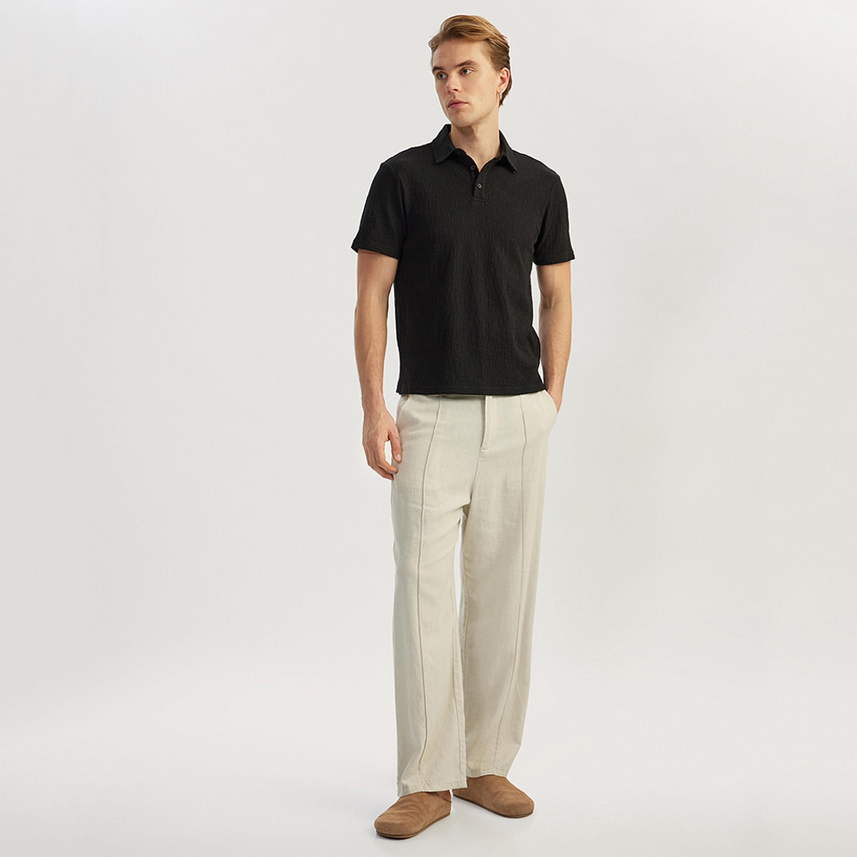 KOTON Plain Collared Short Sleeves Men's Polo T-Shirt-men-clothing-tshirtsandpolos-polos-image-2