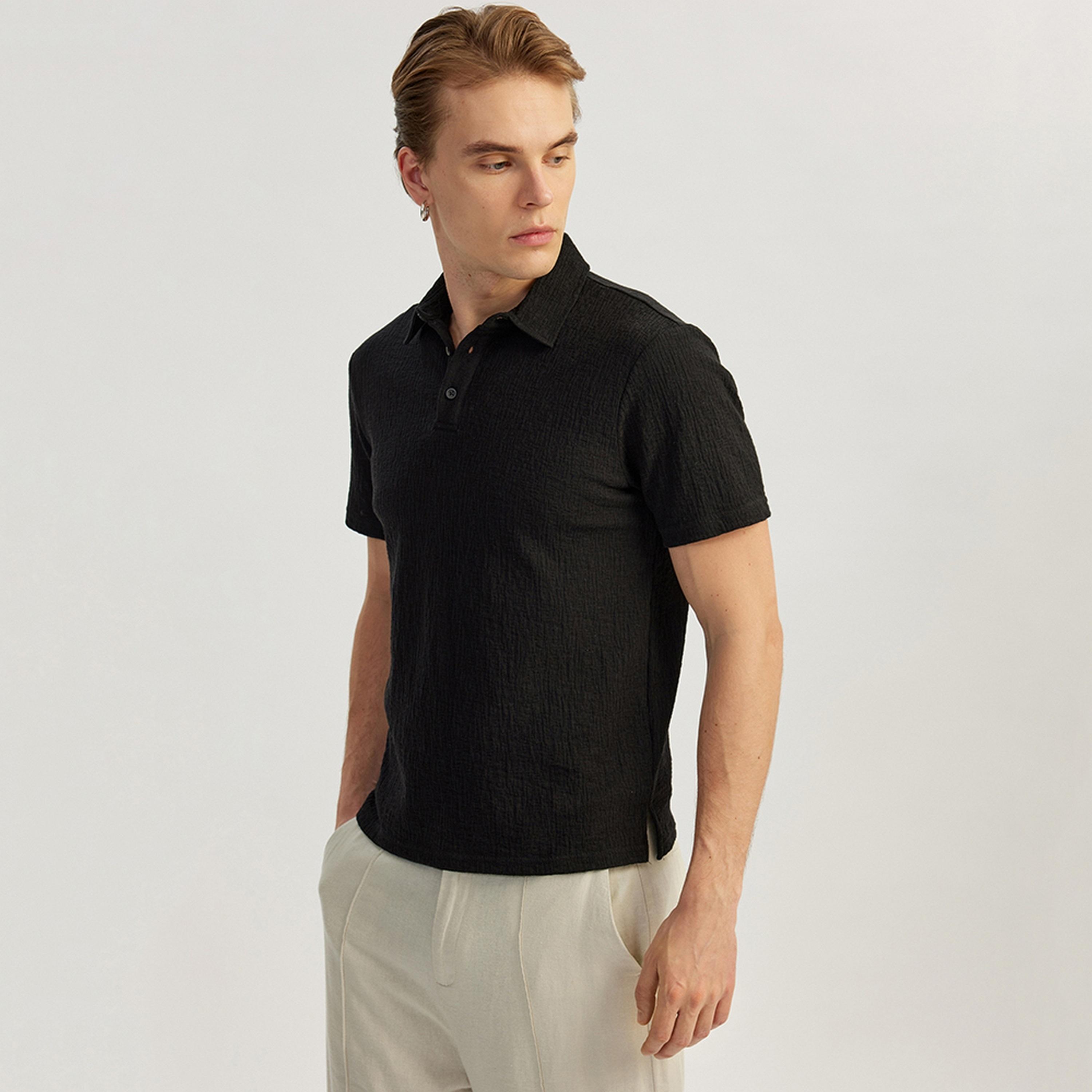 KOTON Plain Collared Short Sleeves Men's Polo T-Shirt-men-clothing-tshirtsandpolos-polos-image-4