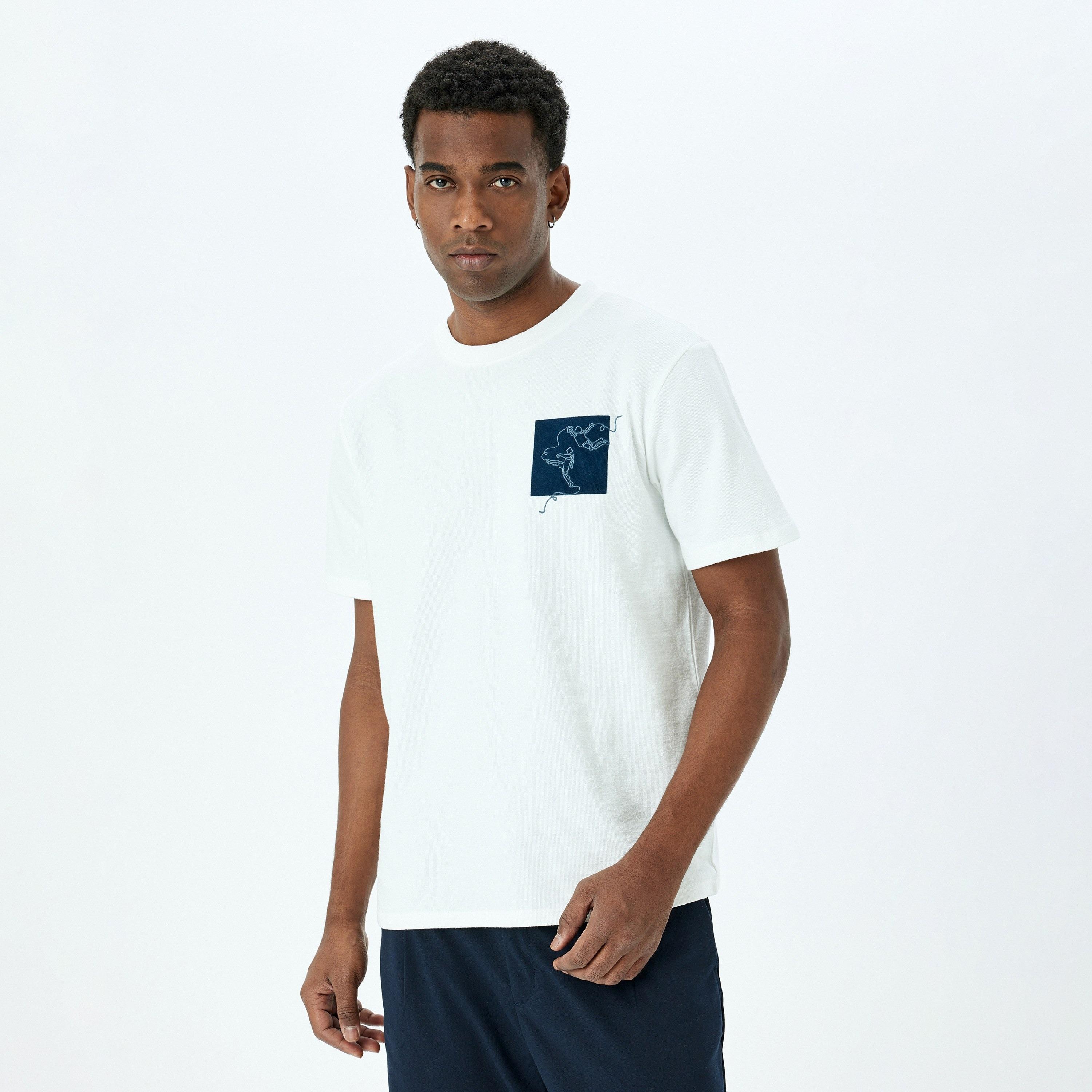 Koton Textured Crew Neck Short Sleeves Men's T-Shirt-men-clothing-tshirtsandpolos-tshirts-image-1