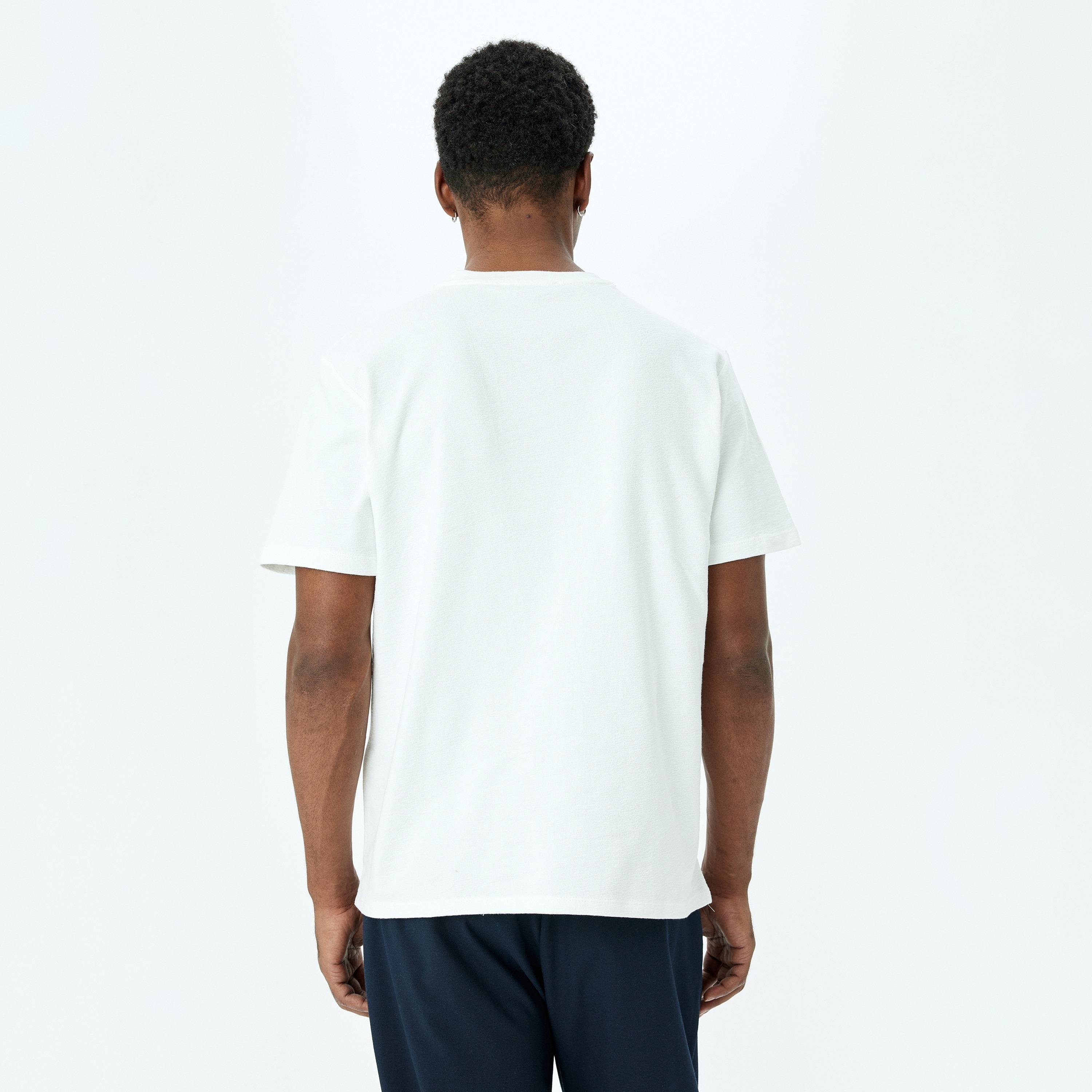 Koton Textured Crew Neck Short Sleeves Men's T-Shirt-men-clothing-tshirtsandpolos-tshirts-image-3