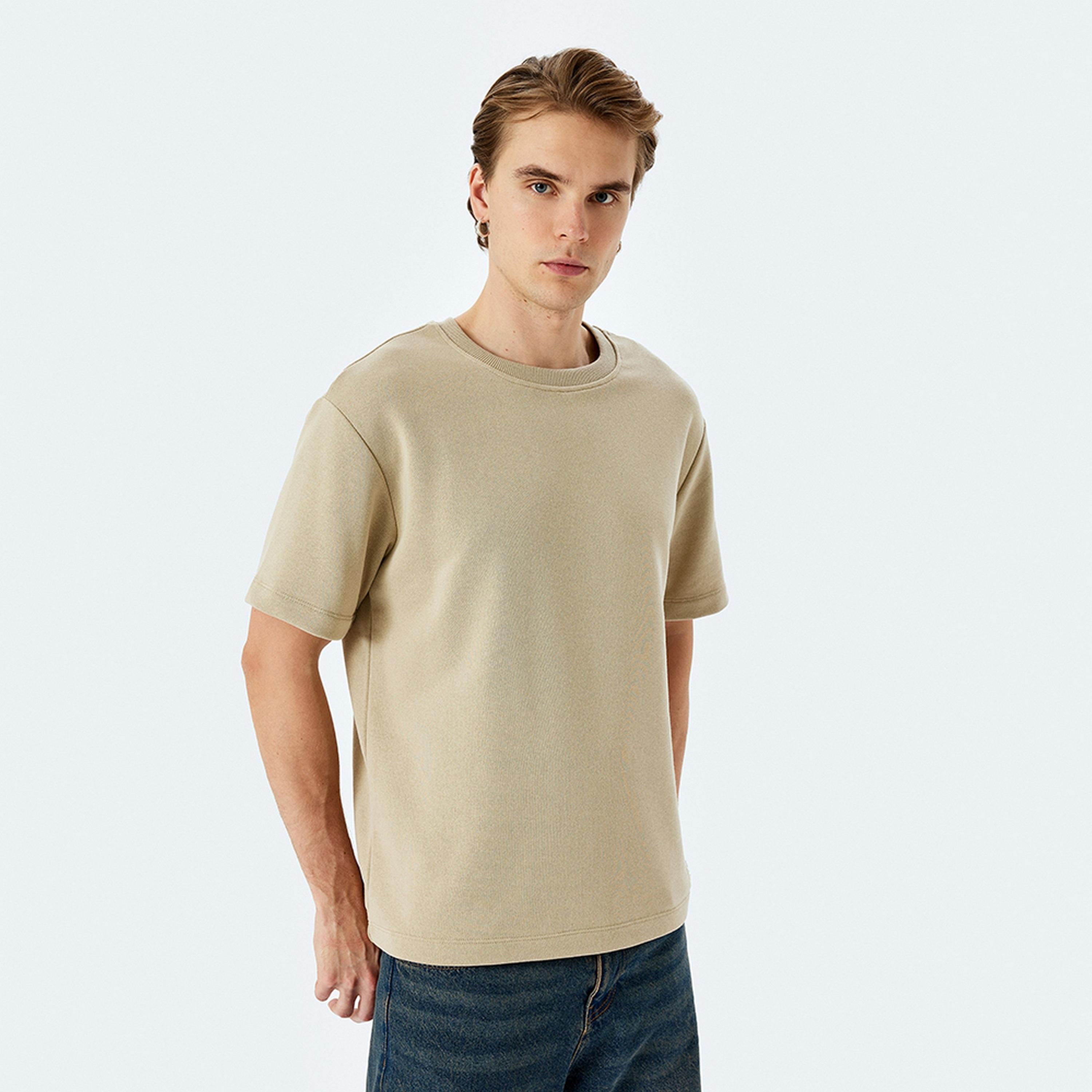 KOTON Plain Crew Neck Short Sleeves Men's T-Shirt-men-clothing-tshirtsandpolos-tshirts-image-1