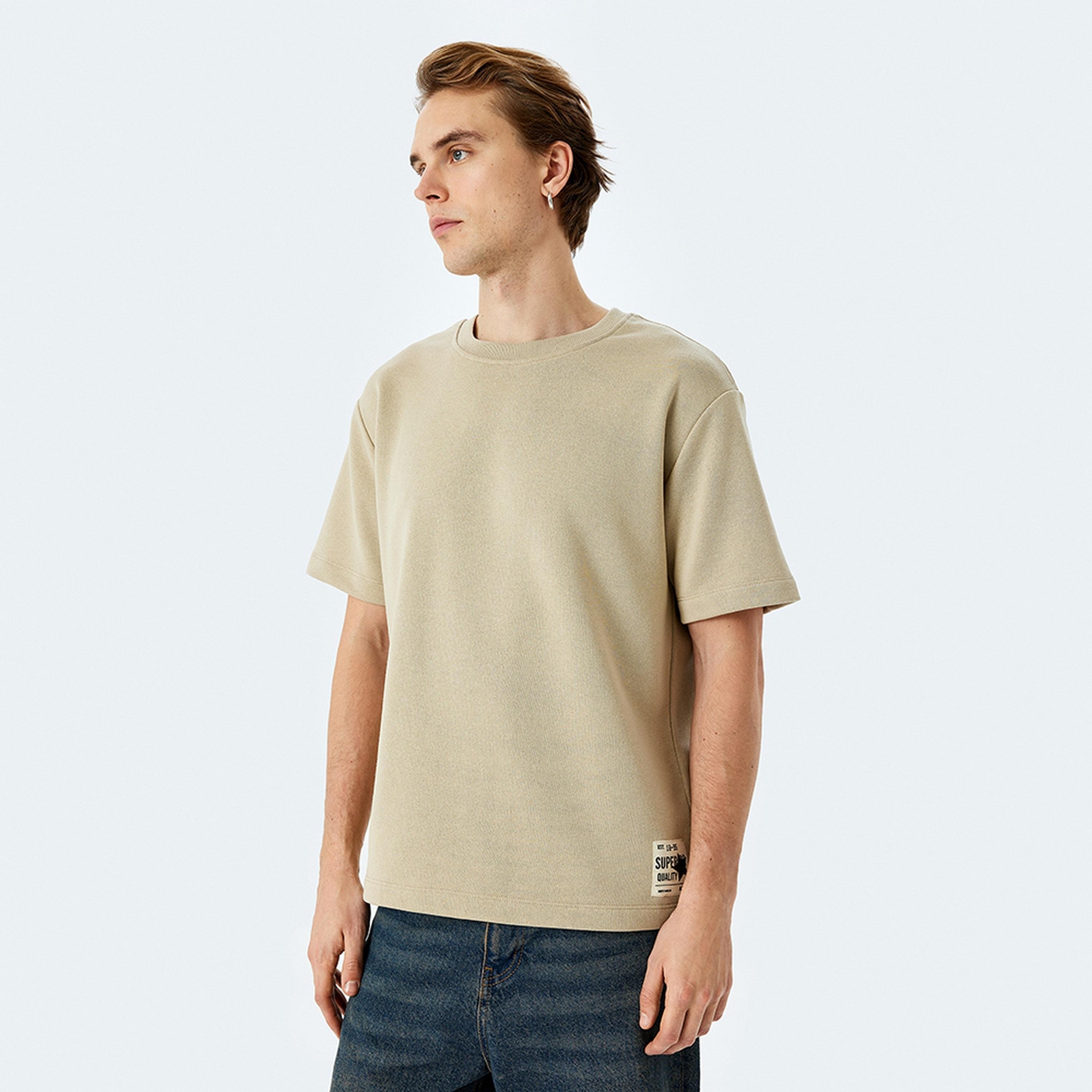 KOTON Plain Crew Neck Short Sleeves Men's T-Shirt-men-clothing-tshirtsandpolos-tshirts-image-5