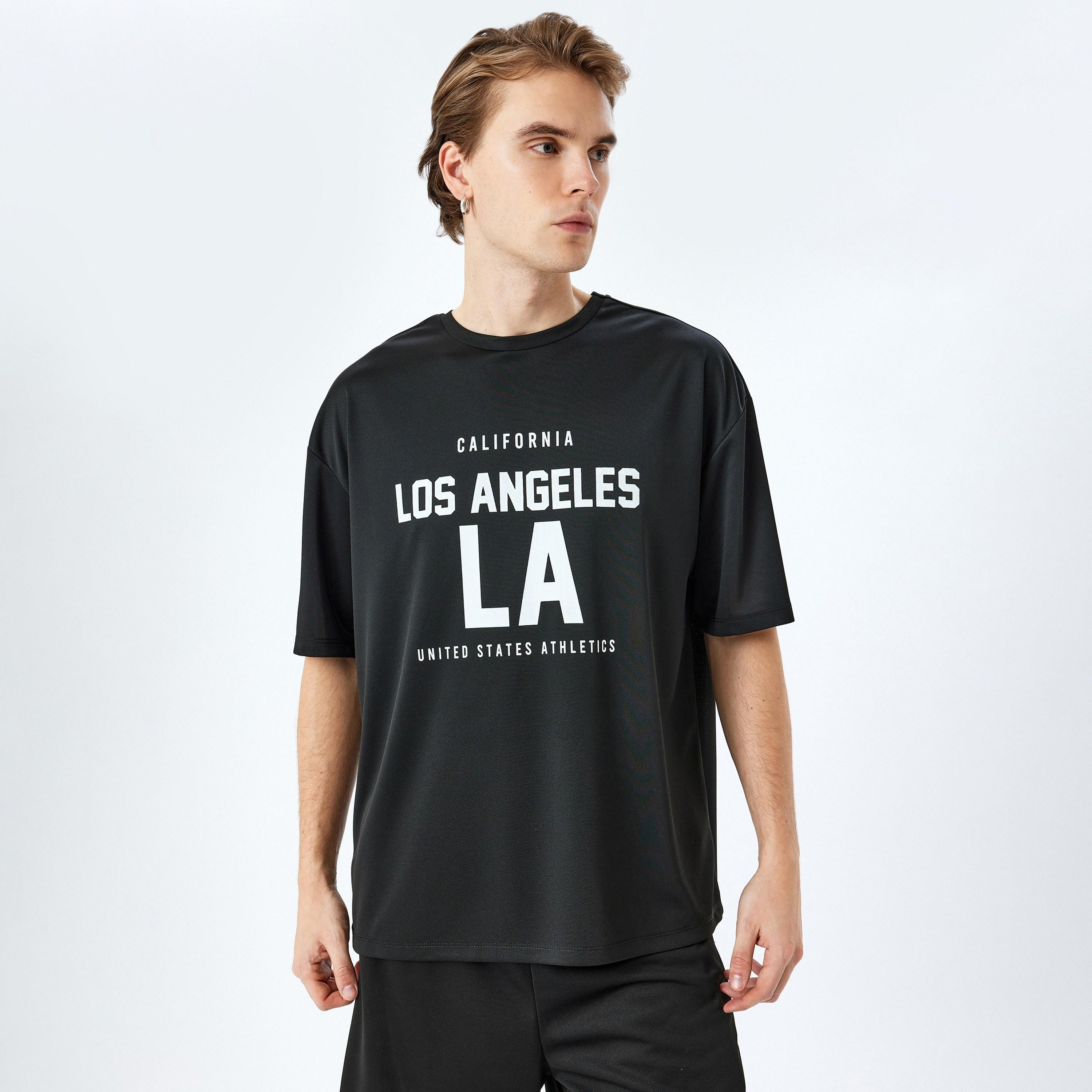 Koton Printed Crew Neck Short Sleeves Men's T-Shirt-sports-men-clothing-tshirtsandpolos-image-1