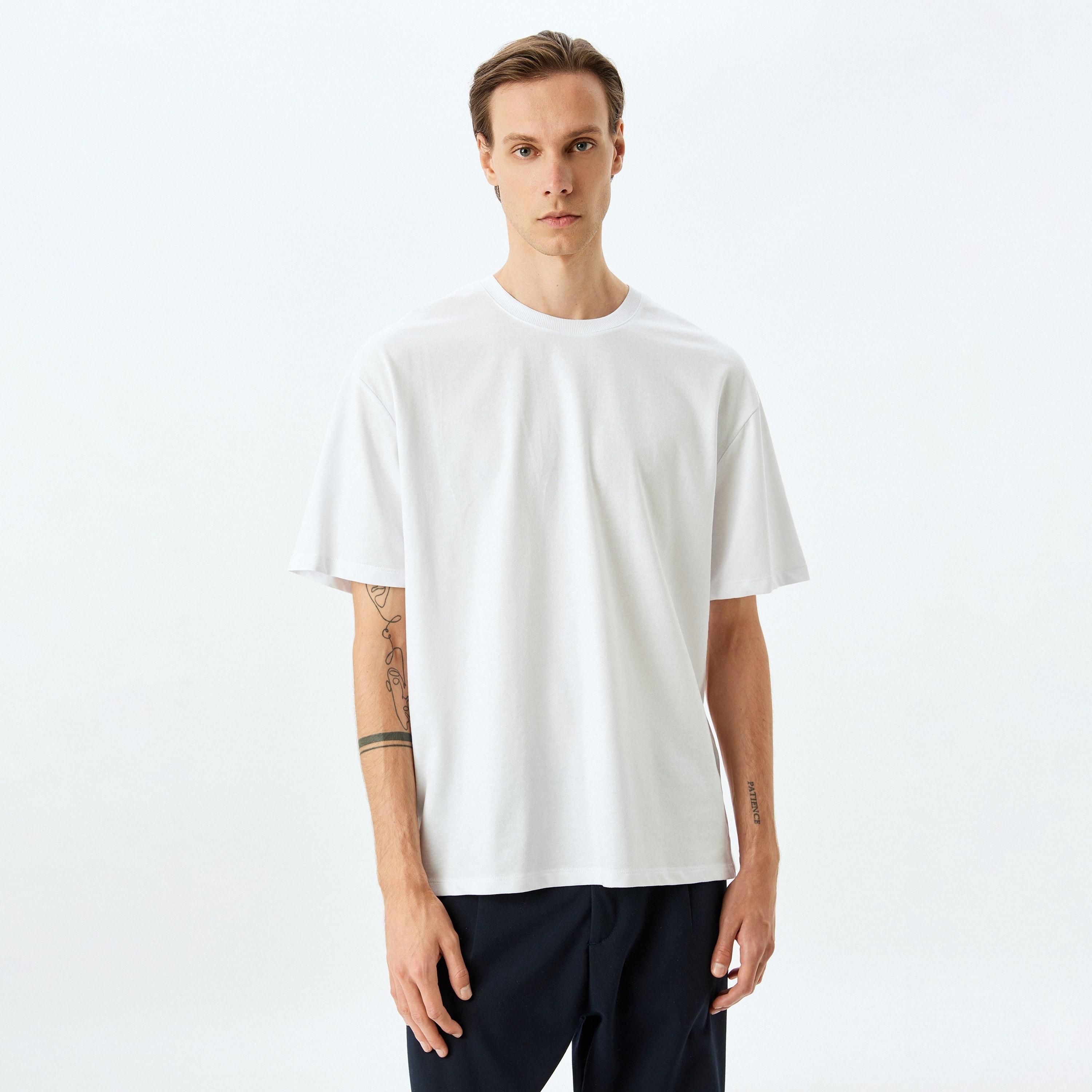 كوتون العادي برقبة قصيرة الأكمام القصيرة للرجال-men-clothing-tshirtsandpolos-tshirts-image-1