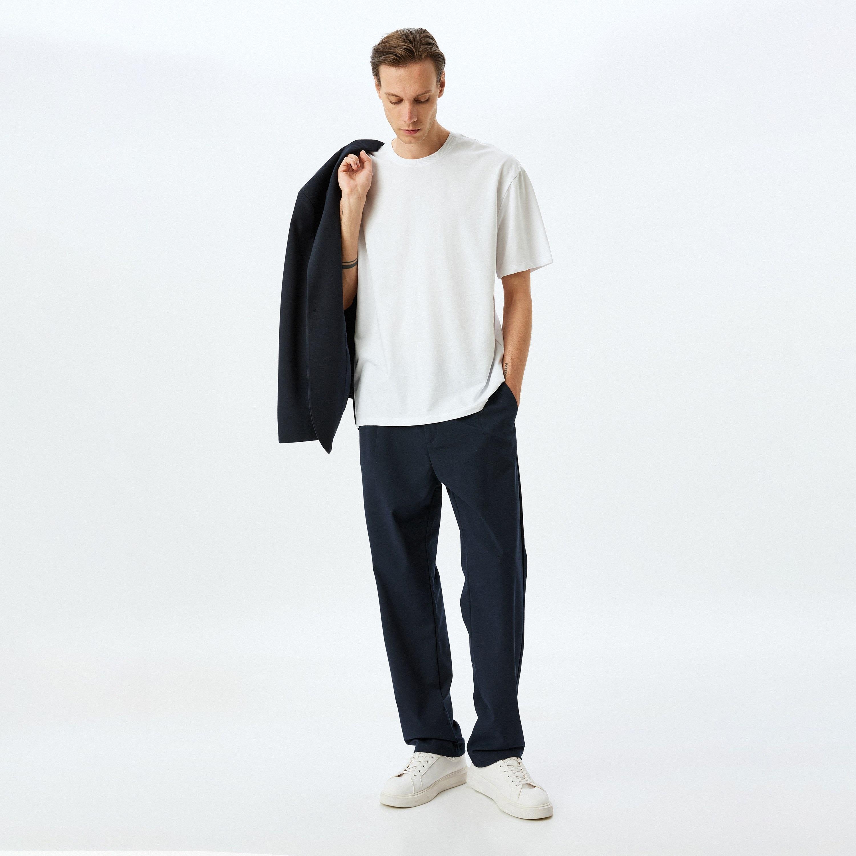 كوتون العادي برقبة قصيرة الأكمام القصيرة للرجال-men-clothing-tshirtsandpolos-tshirts-image-2