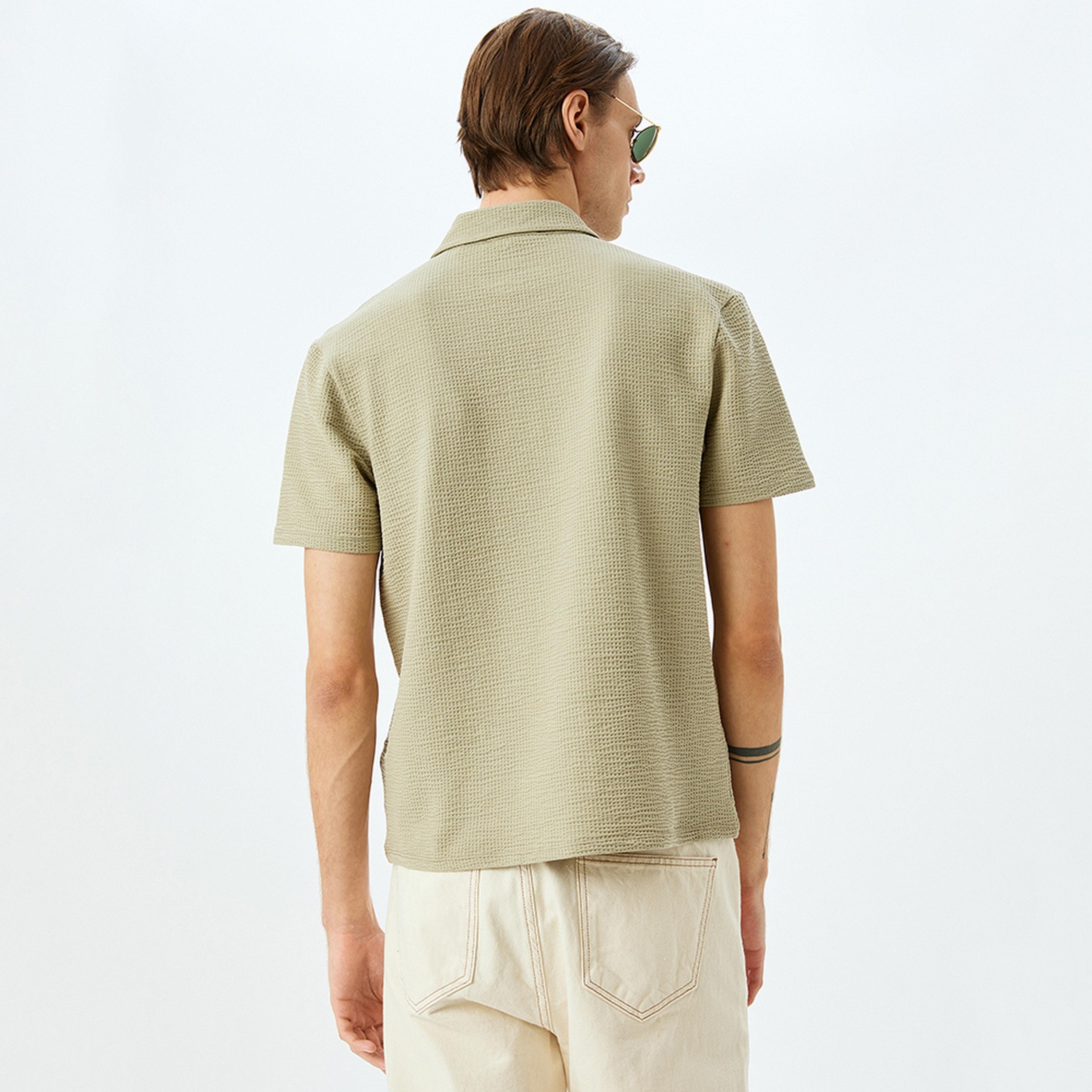 KOTON Plain Collared Short Sleeves Men's Polo T-Shirt-men-clothing-tshirtsandpolos-polos-image-4