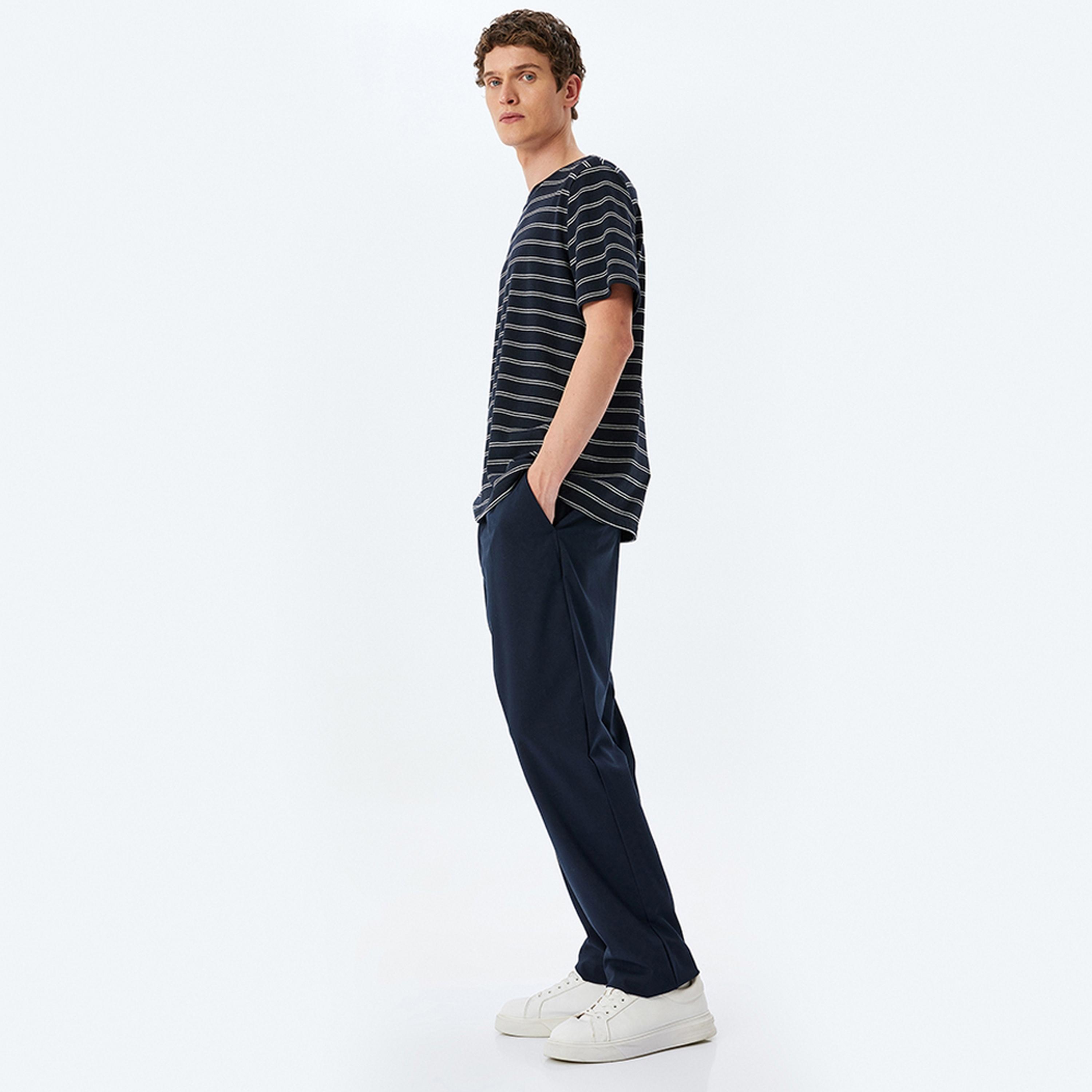 KOTON Striped Crew Neck Short Sleeves Men's T-Shirt-men-clothing-tshirtsandpolos-tshirts-image-2