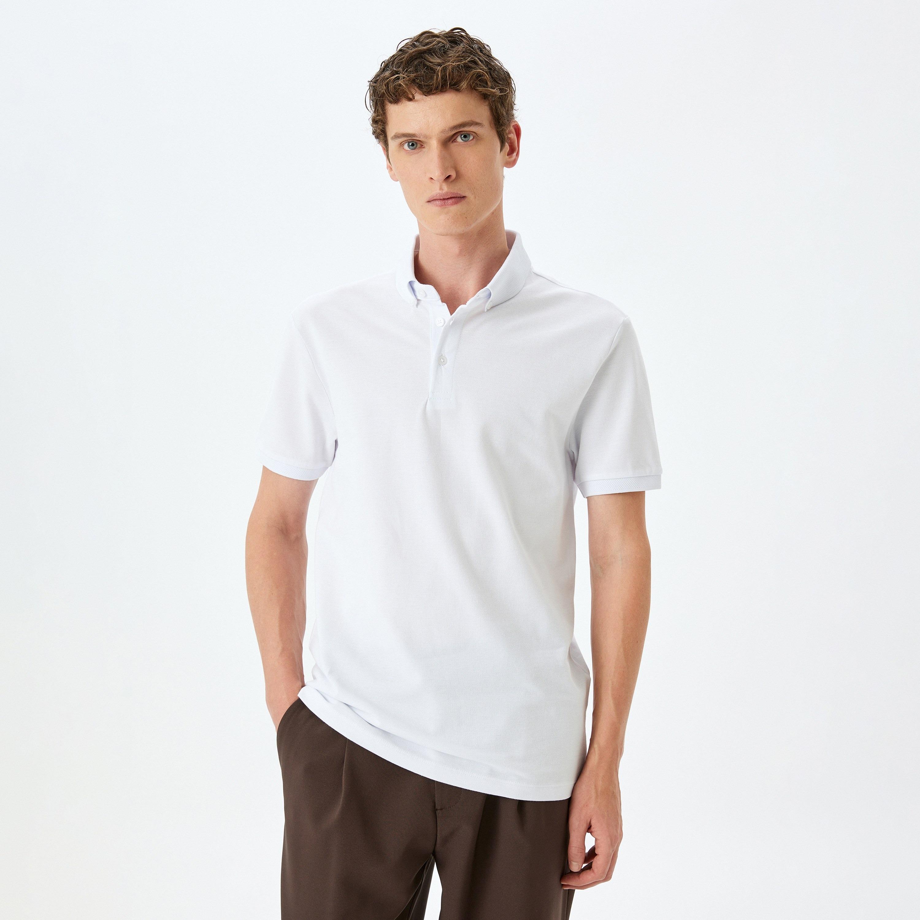 Koton Plain Collared Short Sleeves Men's Polo T-Shirt-men-clothing-tshirtsandpolos-polos-image-1