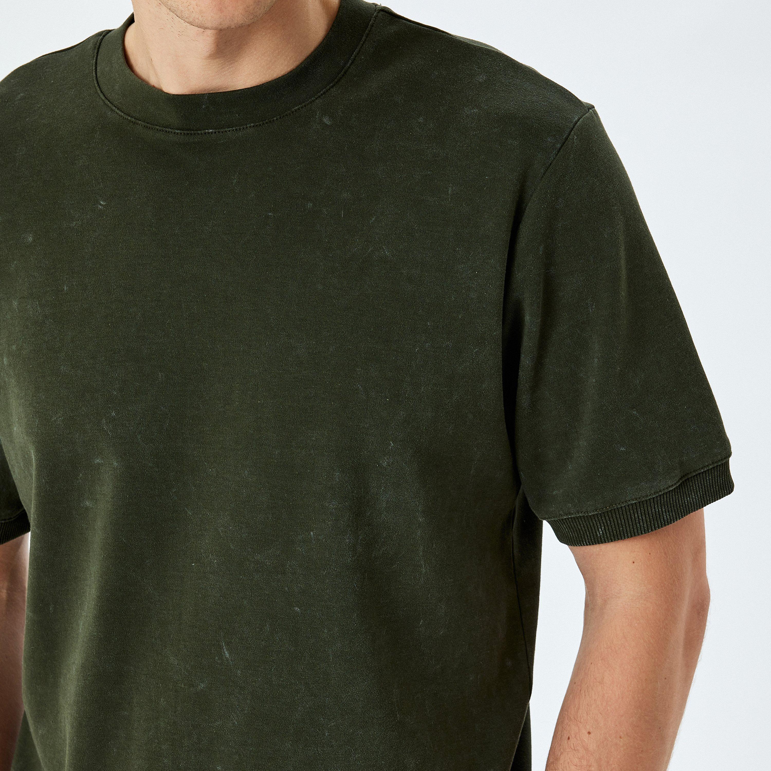 KOTON Vintage Washed Crew Neck Short Sleeves Men's T-Shirt-men-clothing-tshirtsandpolos-tshirts-image-5