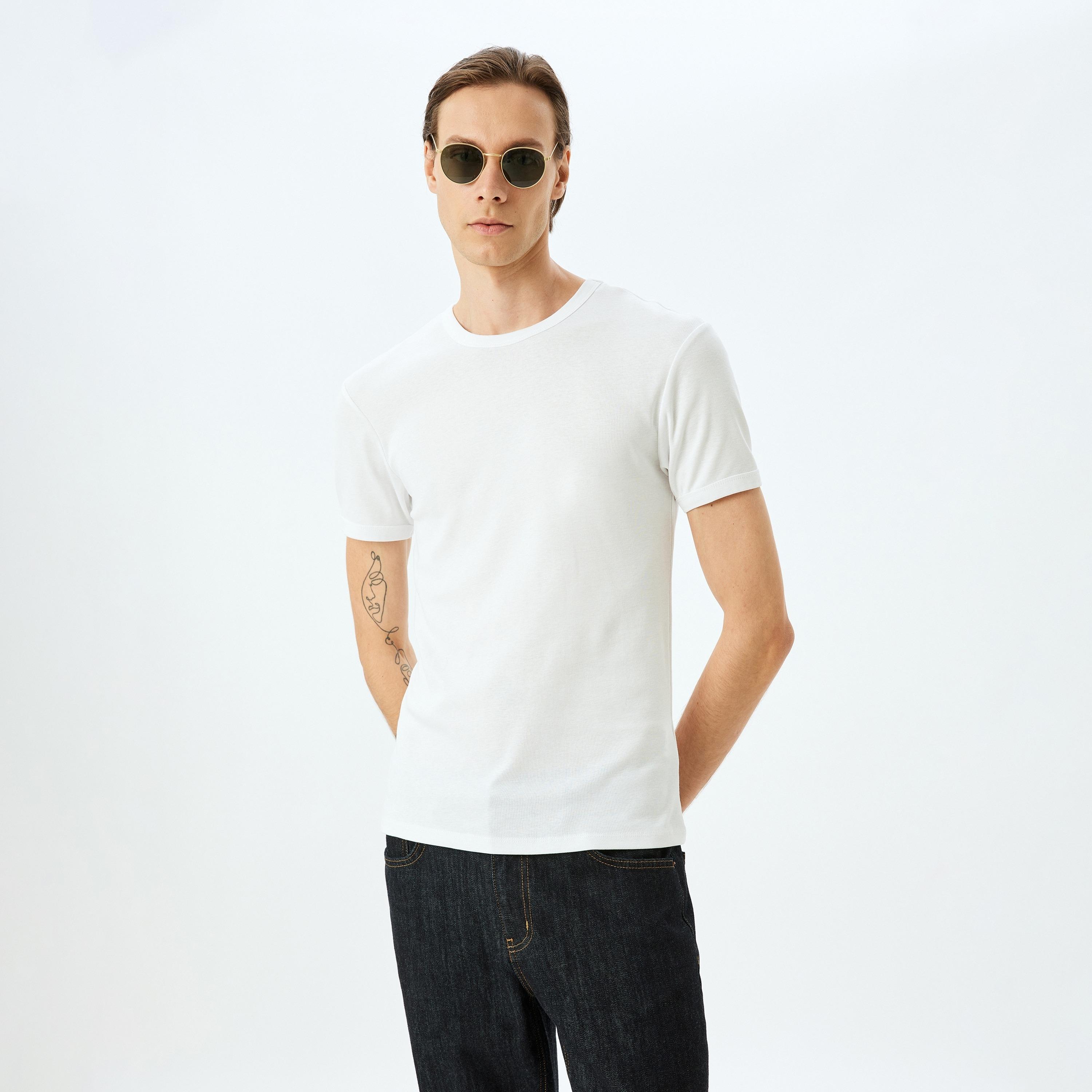 Koton Plain Crew Neck Short Sleeves Men's T-Shirt-men-clothing-tshirtsandpolos-tshirts-image-1