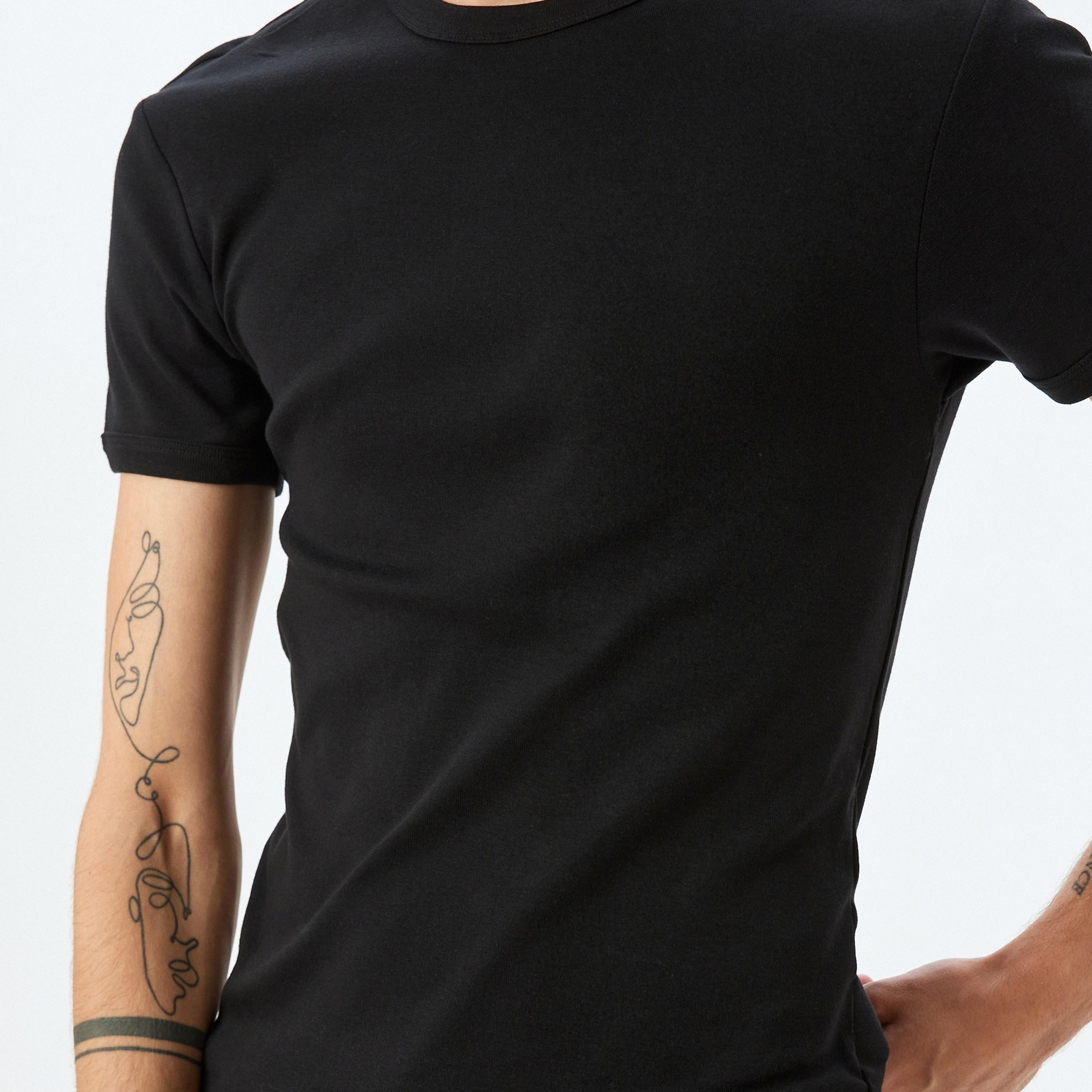 KOTON Plain Crew Neck Short Sleeves Men's T-Shirt-men-clothing-tshirtsandpolos-tshirts-image-3