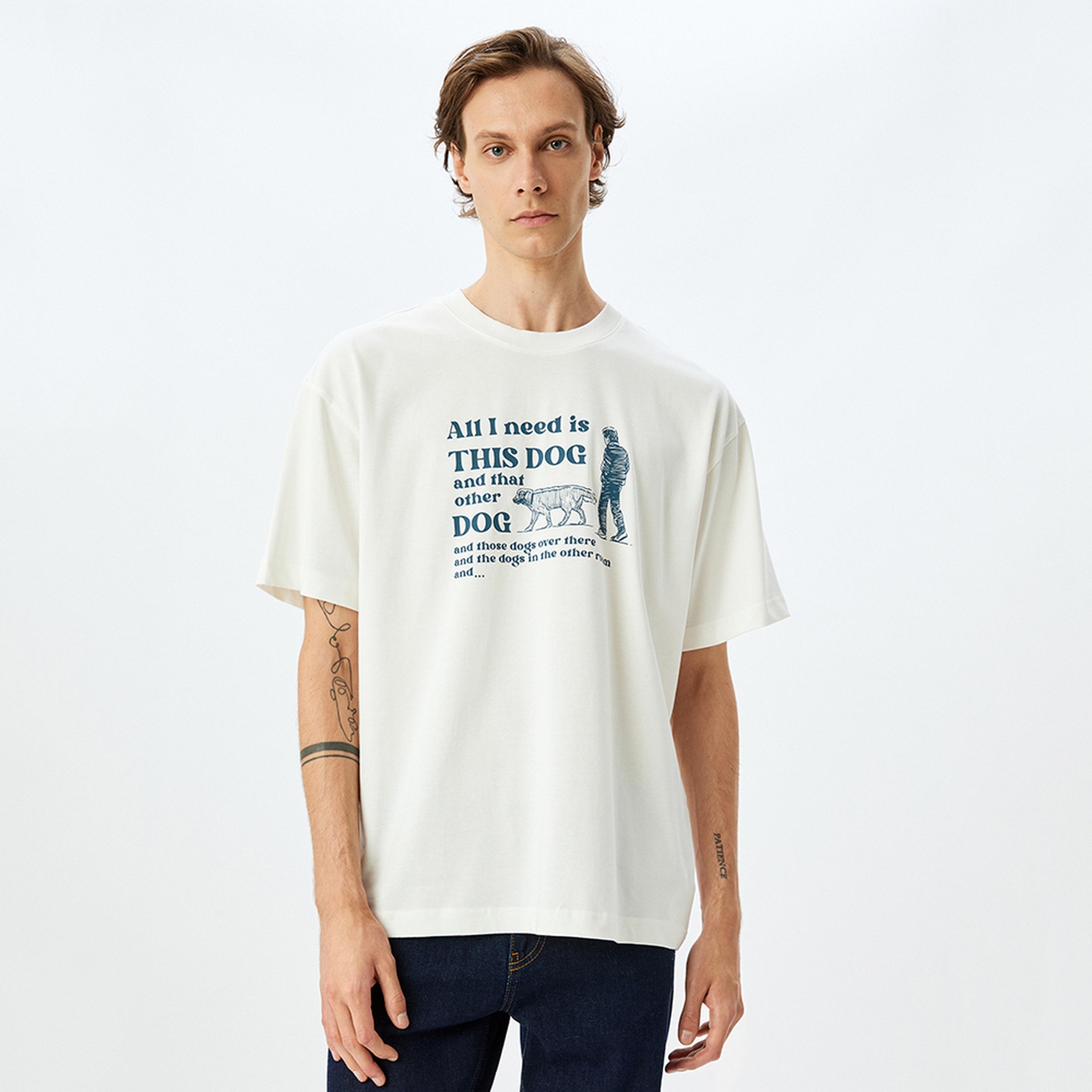 KOTON Graphic Print Crew Neck Short Sleeves Men's T-Shirt-men-clothing-tshirtsandpolos-tshirts-image-1