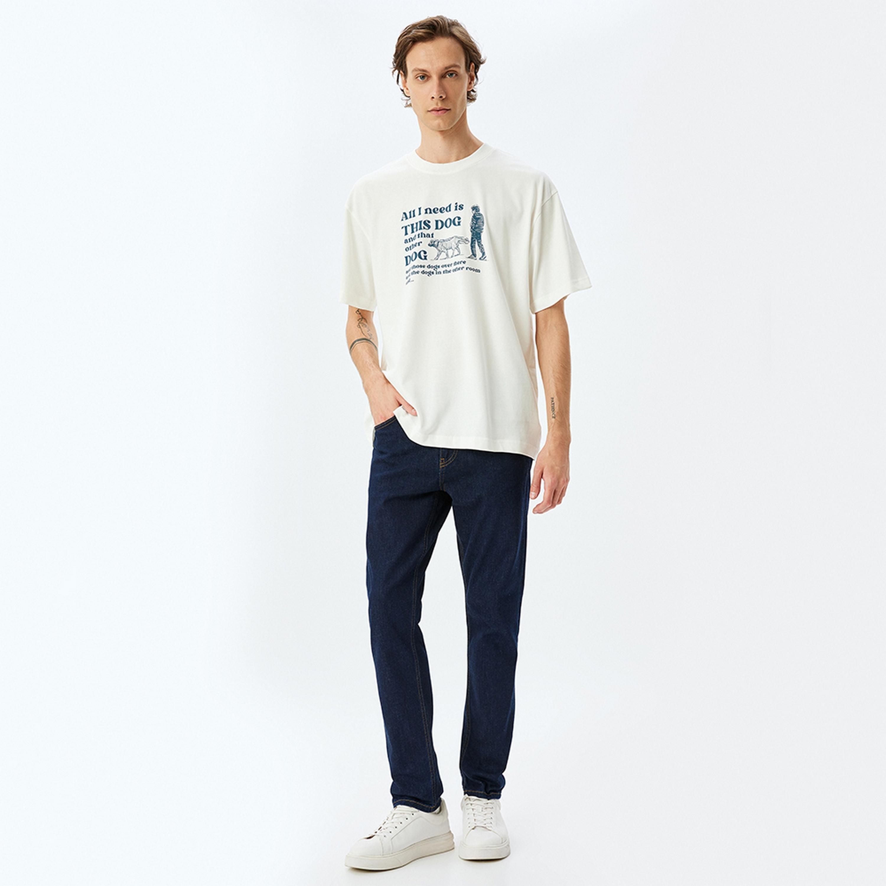 KOTON Graphic Print Crew Neck Short Sleeves Men's T-Shirt-men-clothing-tshirtsandpolos-tshirts-image-2