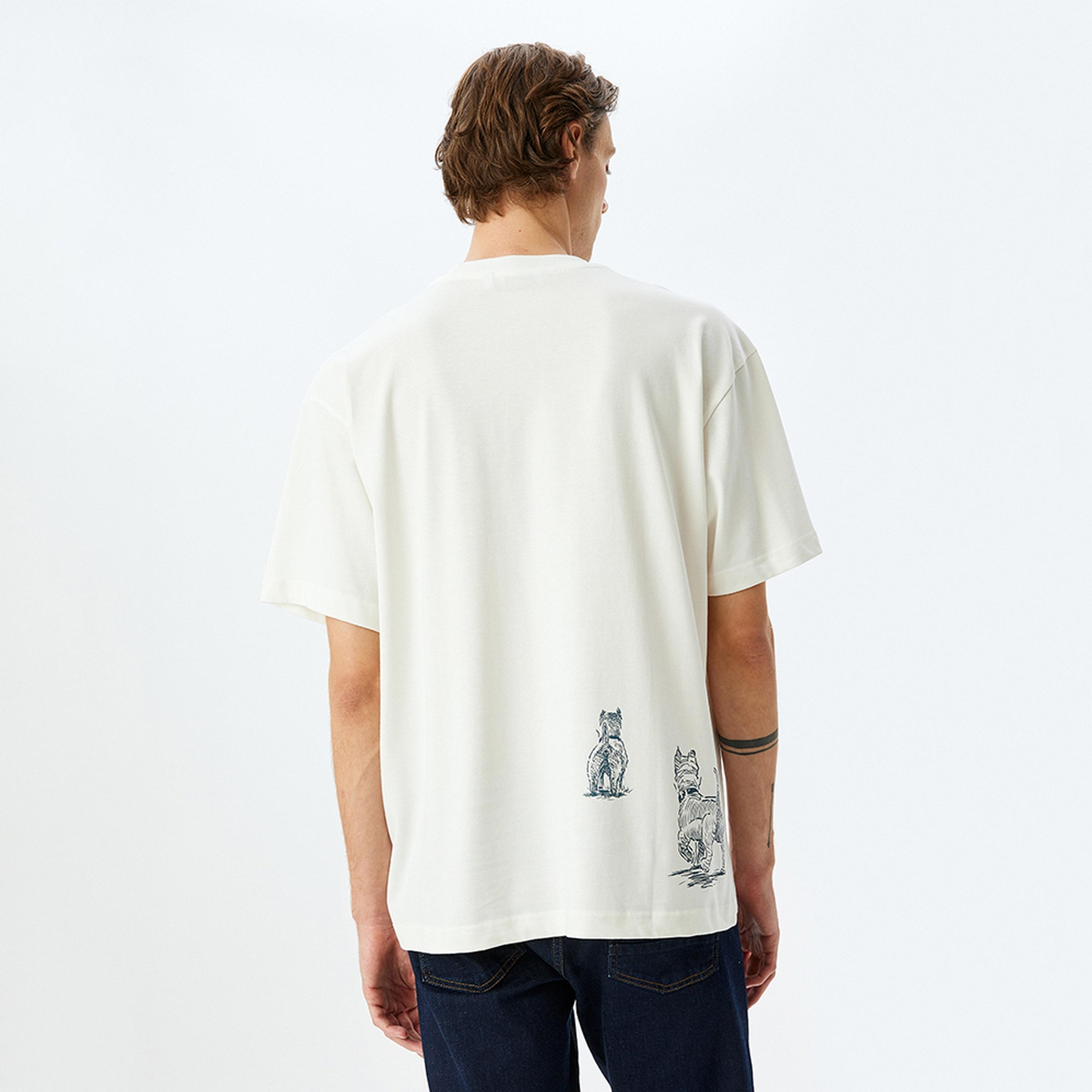 KOTON Graphic Print Crew Neck Short Sleeves Men's T-Shirt-men-clothing-tshirtsandpolos-tshirts-image-4