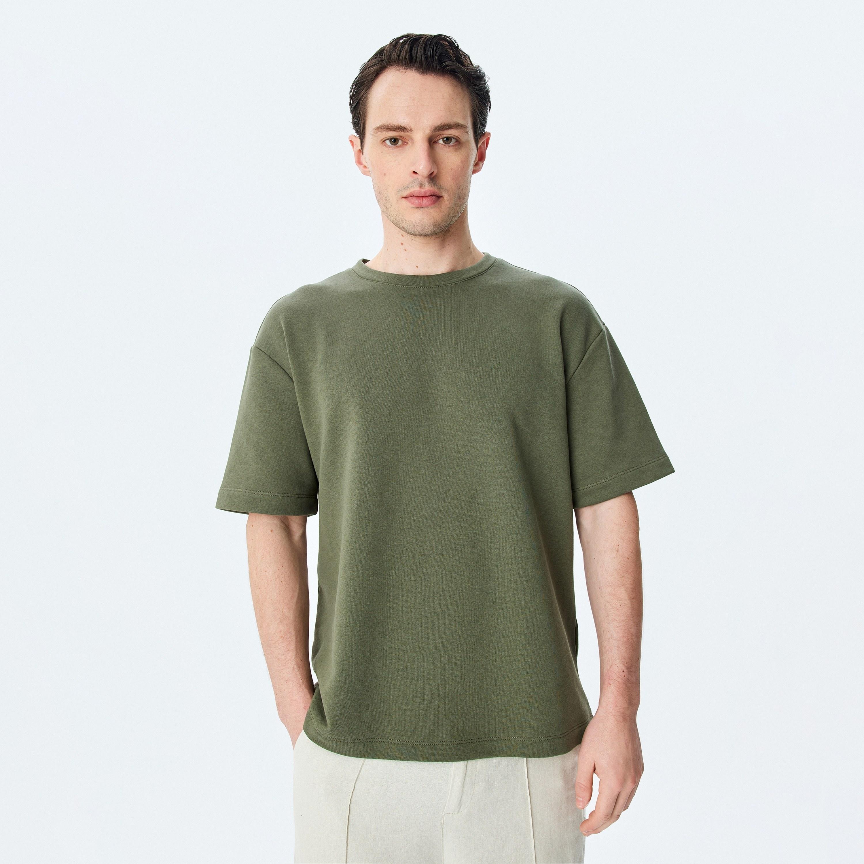 كوتون العادي برقبة قصيرة الأكمام القصيرة للرجال-men-clothing-tshirtsandpolos-tshirts-image-1