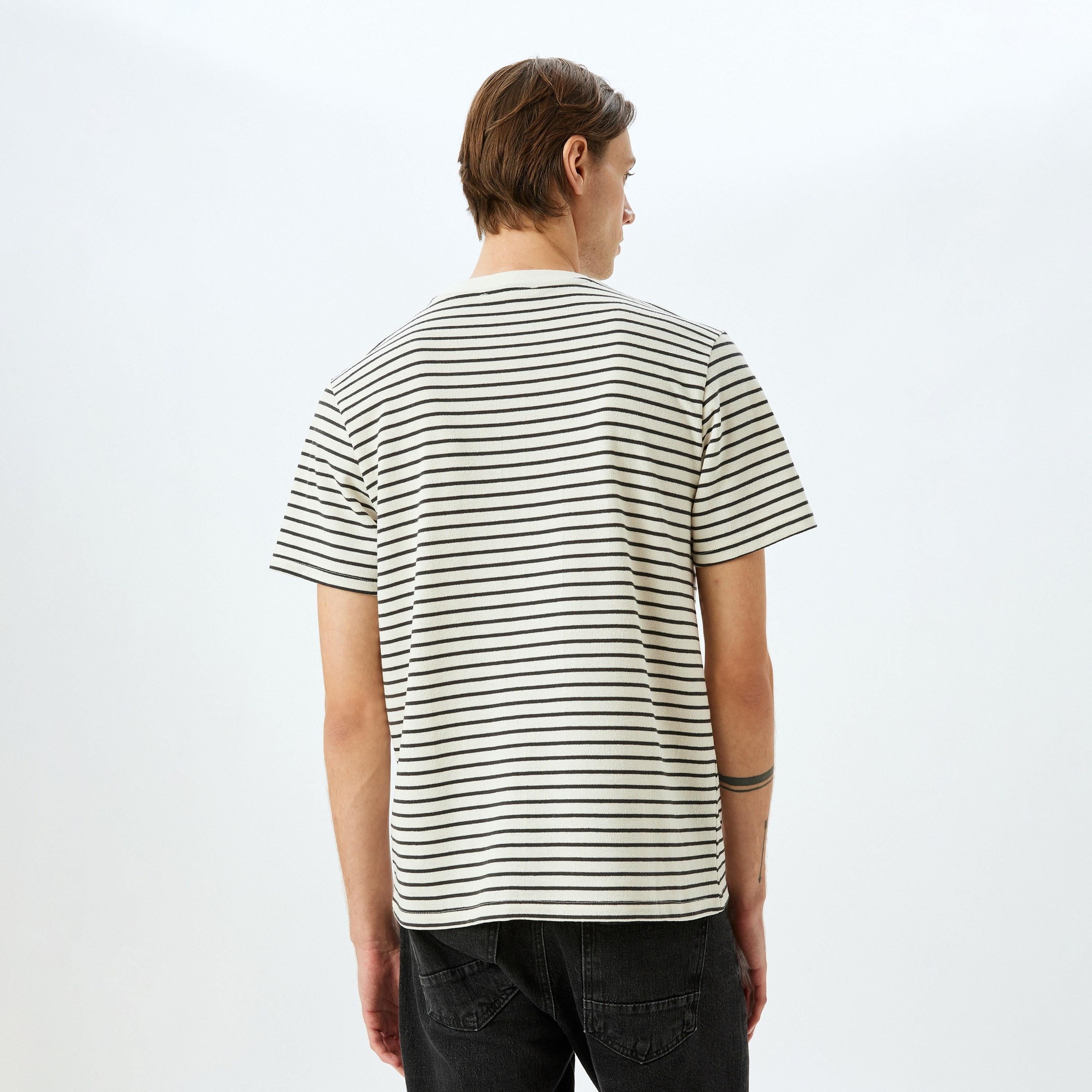 Koton Stripes Crew Neck Short Sleeves Men's T-Shirt-men-clothing-tshirtsandpolos-tshirts-image-4