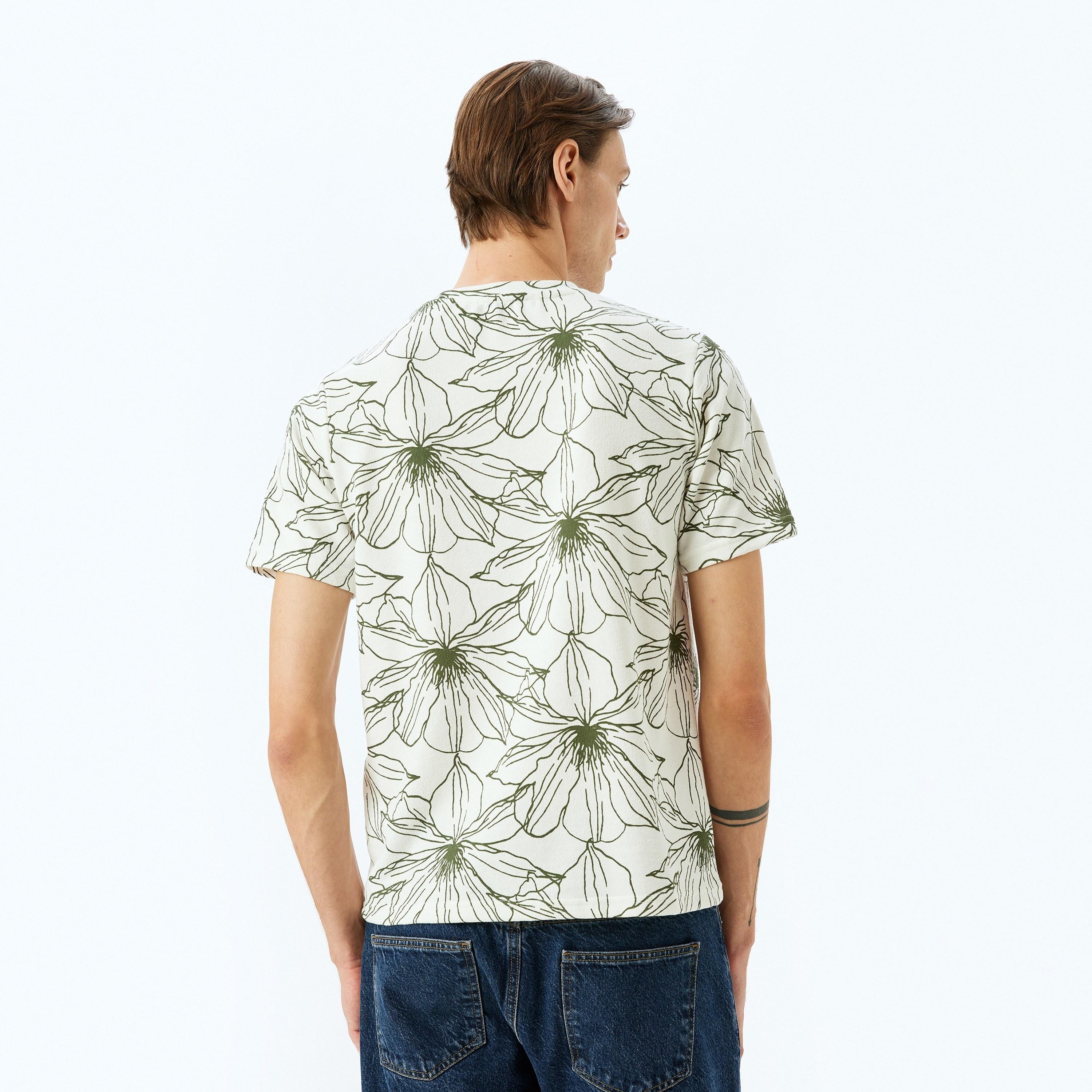 Koton Floral Crew Neck Short Sleeves Men's T-Shirt-men-clothing-tshirtsandpolos-tshirts-image-4