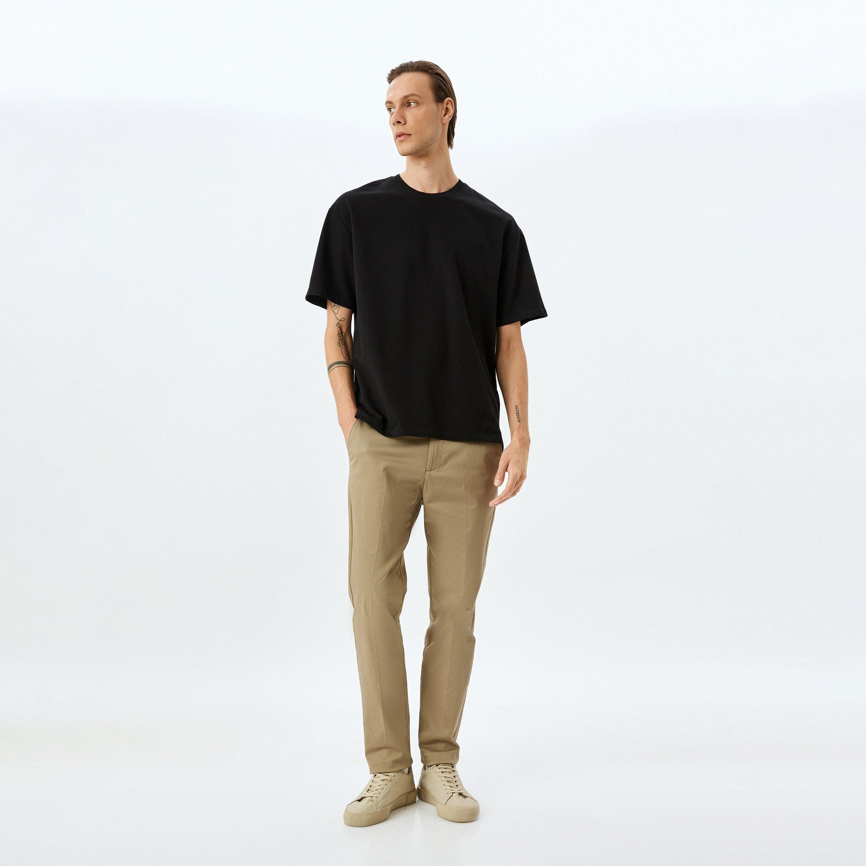 Koton Plain Crew Neck Short Sleeves Men's T-Shirt-men-clothing-tshirtsandpolos-tshirts-image-2