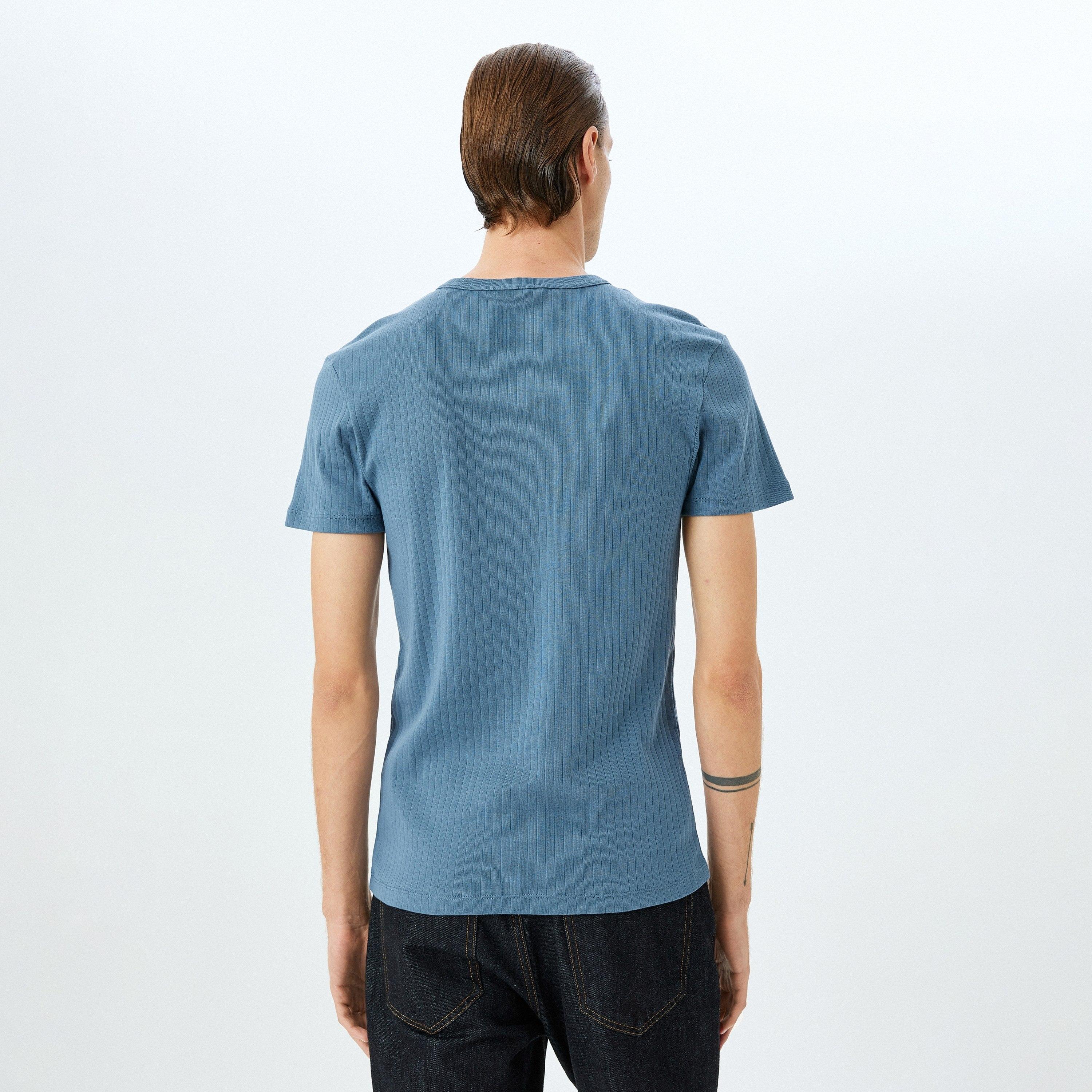 Koton Textured Crew Neck Short Sleeves Men's T-Shirt-men-clothing-tshirtsandpolos-tshirts-image-4