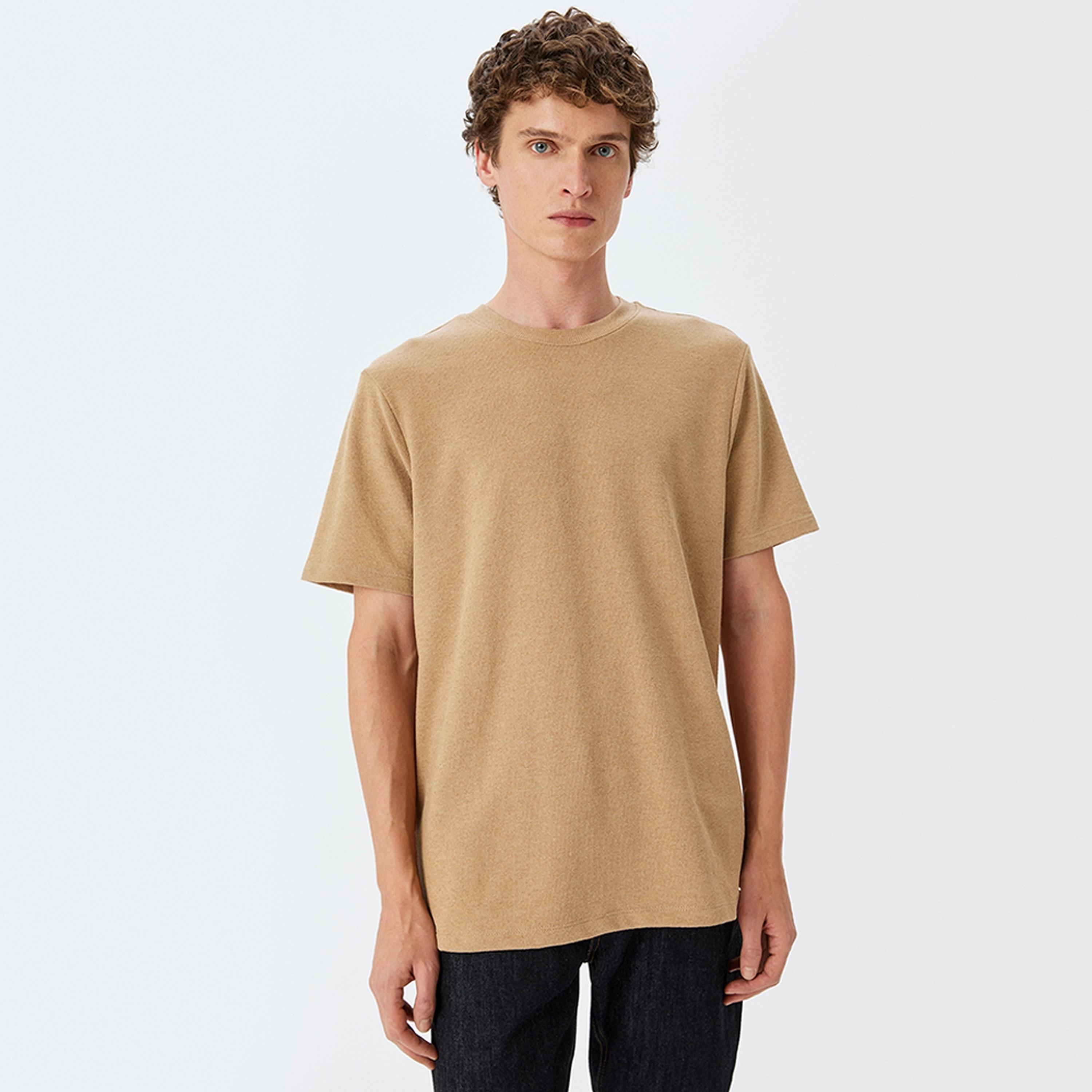 KOTON Plain Crew Neck Short Sleeves Men's T-Shirt-men-clothing-tshirtsandpolos-tshirts-image-1