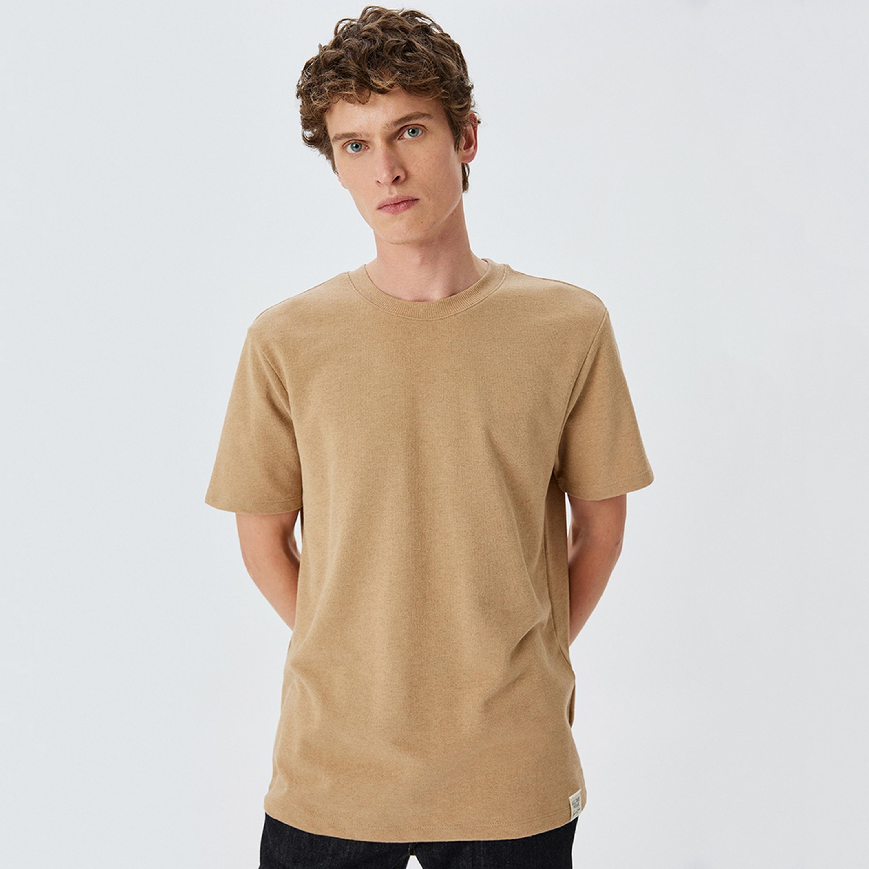 KOTON Plain Crew Neck Short Sleeves Men's T-Shirt-men-clothing-tshirtsandpolos-tshirts-image-5