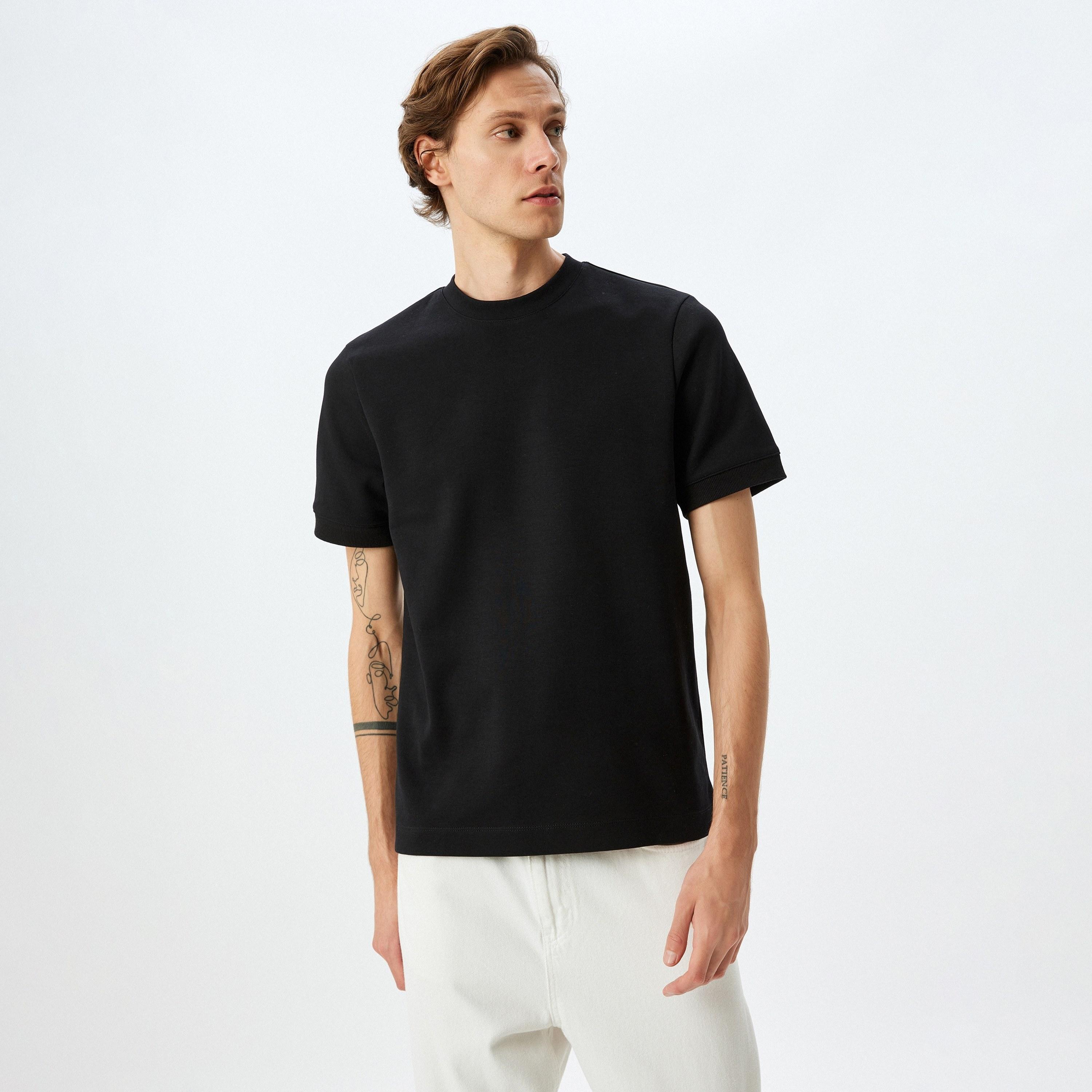 Koton Plain Crew Neck Short Sleeves Men's T-Shirt-men-clothing-tshirtsandpolos-tshirts-image-1