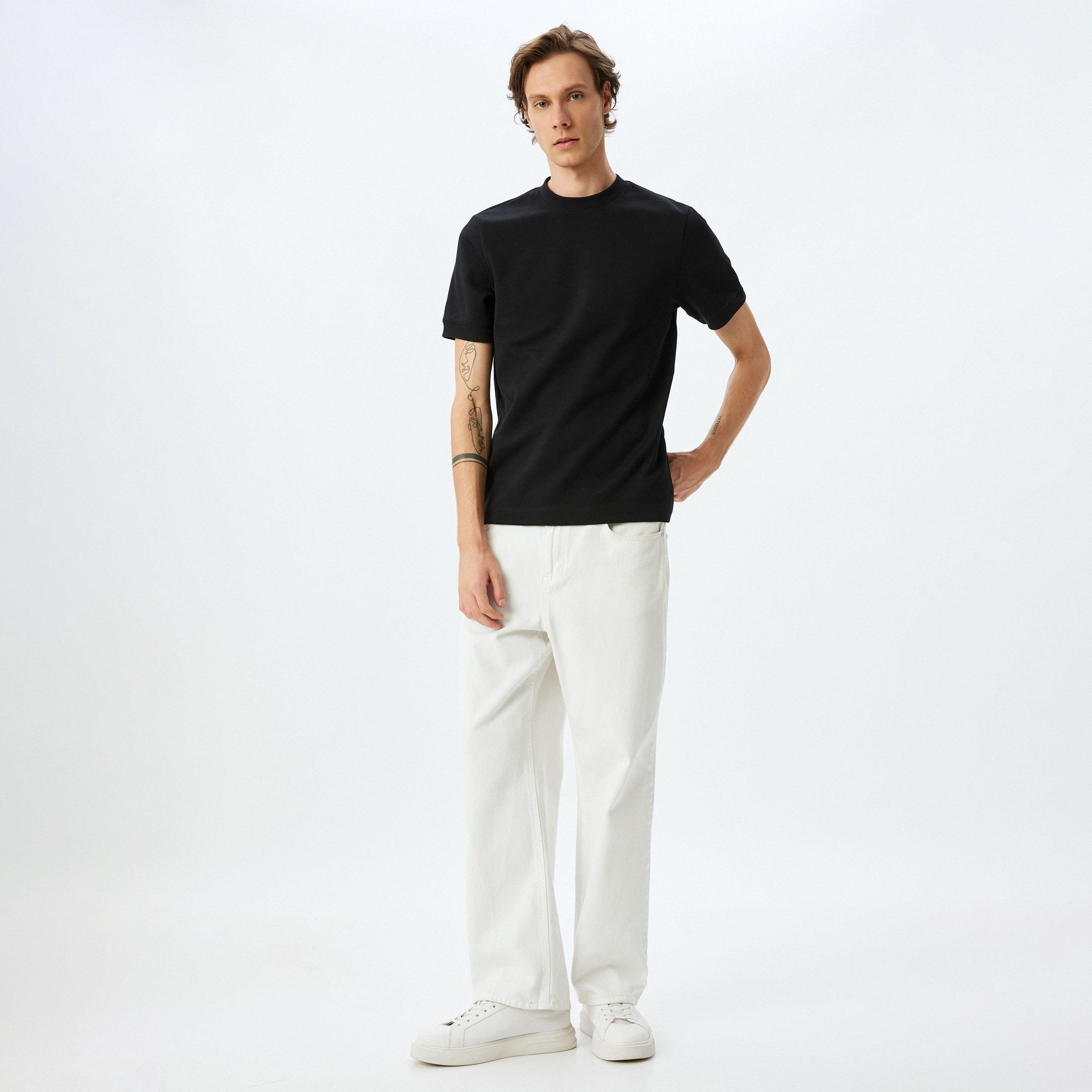 Koton Plain Crew Neck Short Sleeves Men's T-Shirt-men-clothing-tshirtsandpolos-tshirts-image-2