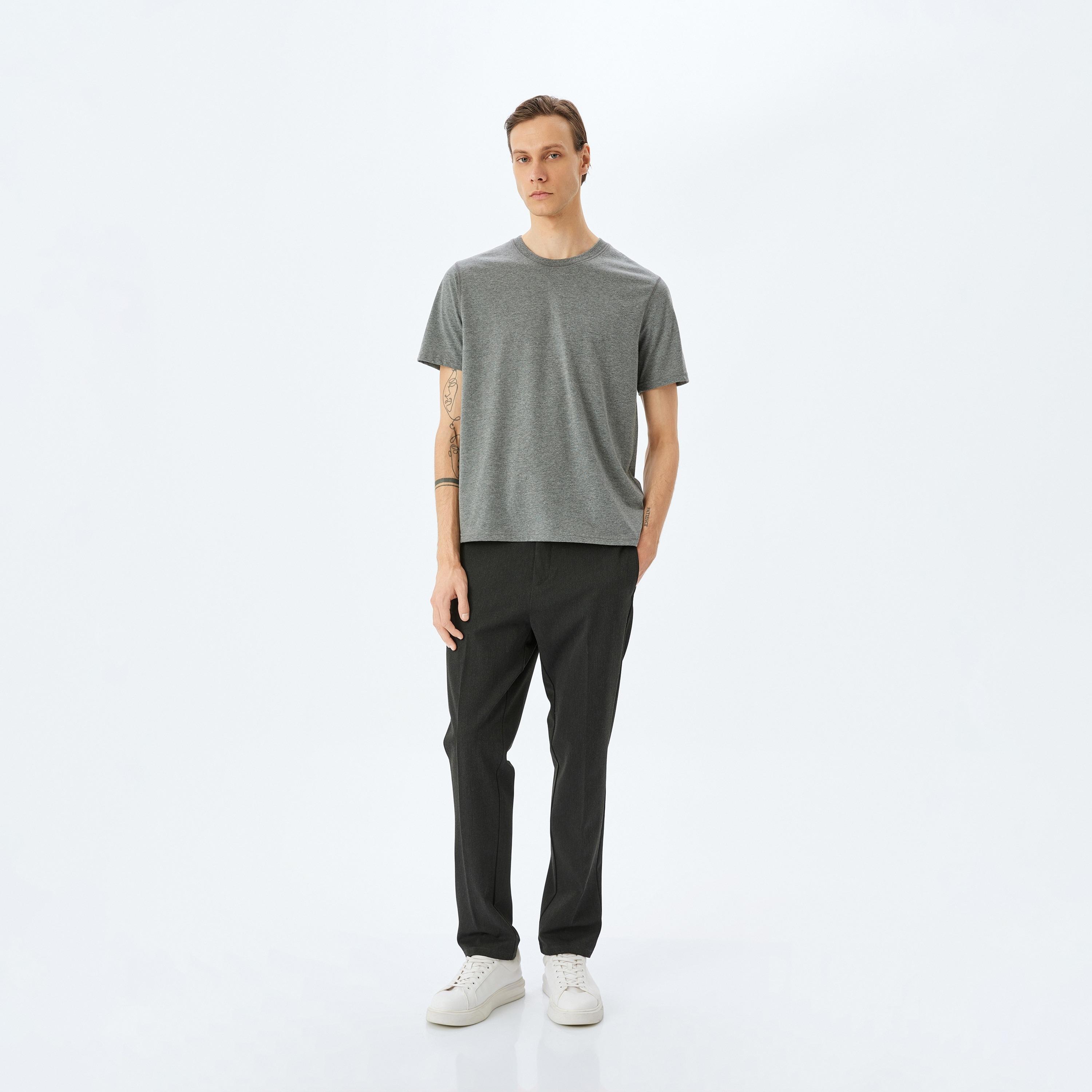Koton Plain Crew Neck Short Sleeves Men's T-Shirt-men-clothing-tshirtsandpolos-tshirts-image-1
