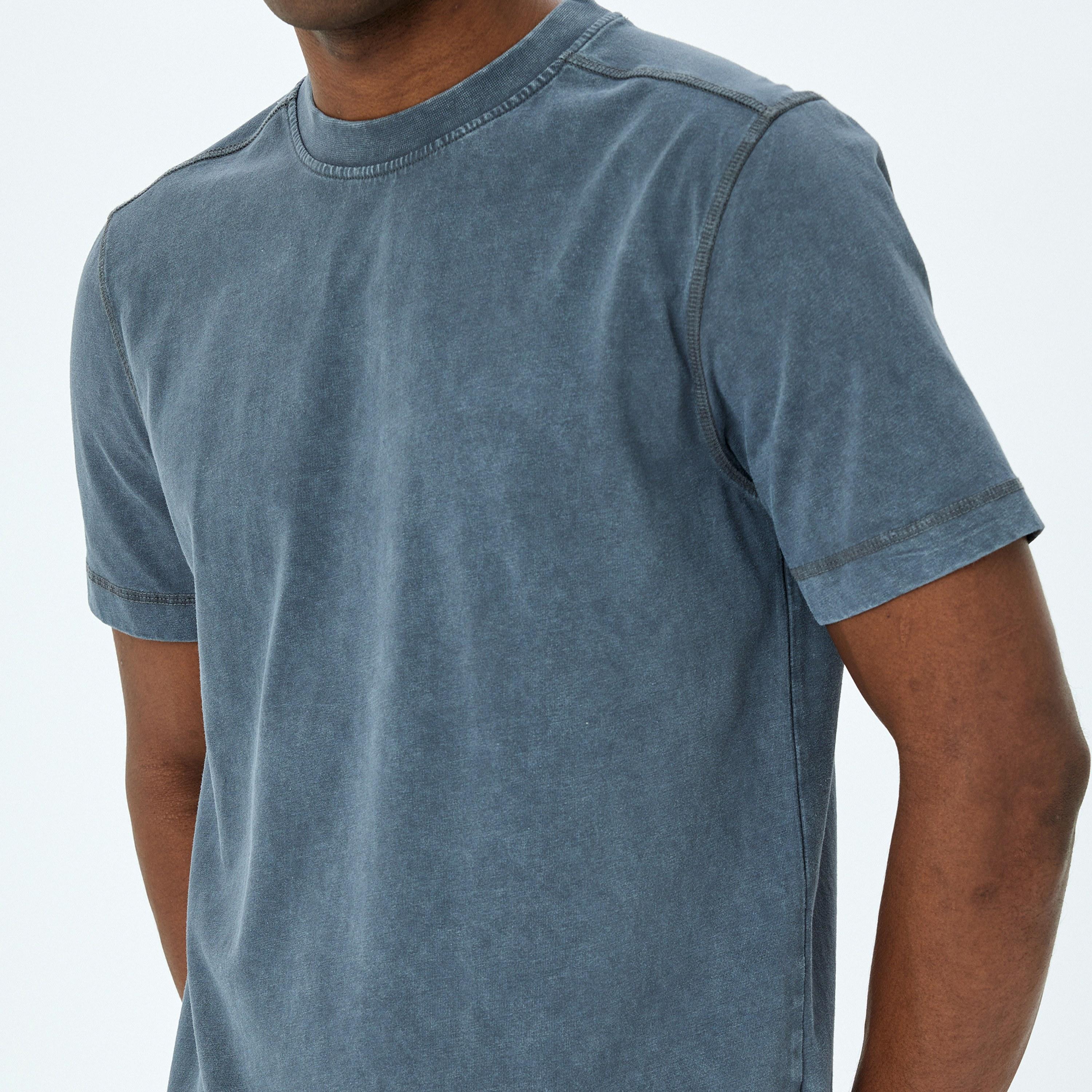 KOTON Vintage Washed Crew Neck Short Sleeves Men's T-Shirt-men-clothing-tshirtsandpolos-tshirts-image-3