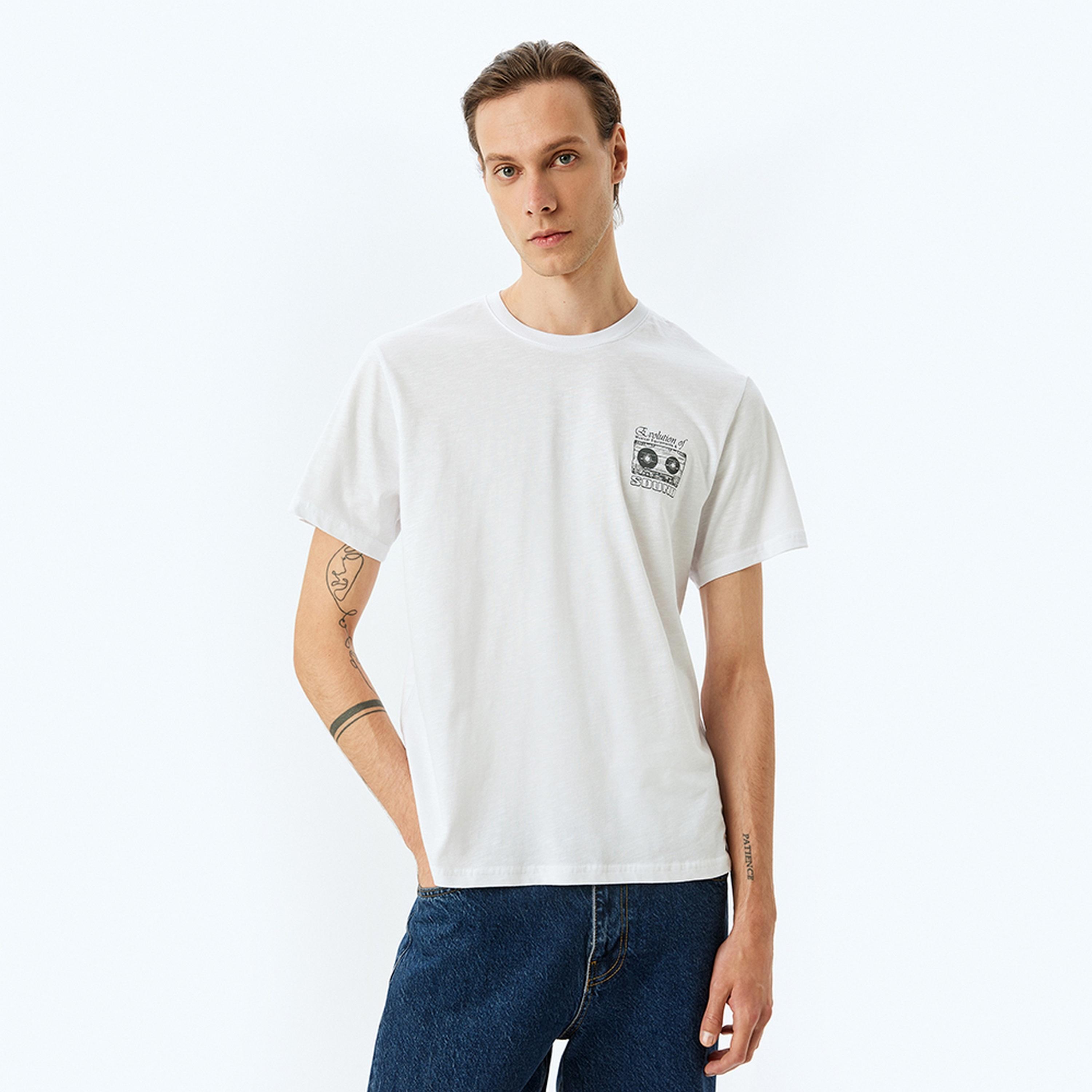 KOTON Heather Crew Neck Short Sleeves Men's T-Shirt-men-clothing-tshirtsandpolos-tshirts-image-1