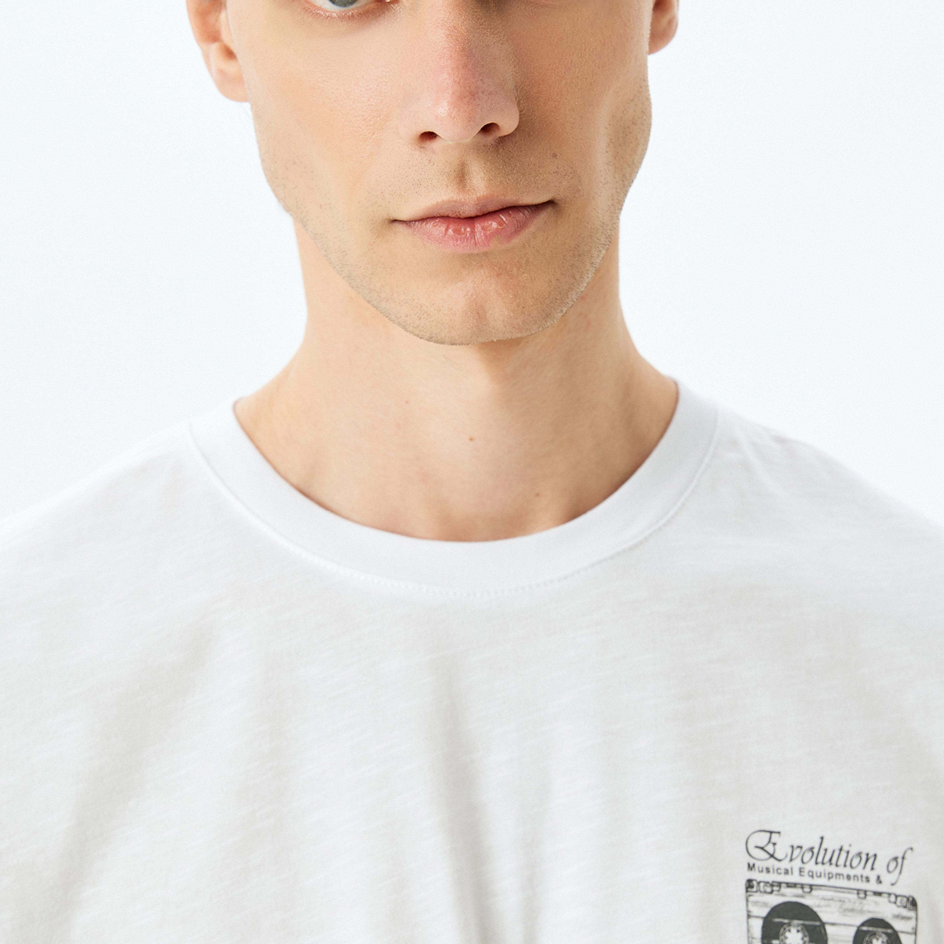 KOTON Heather Crew Neck Short Sleeves Men's T-Shirt-men-clothing-tshirtsandpolos-tshirts-image-3