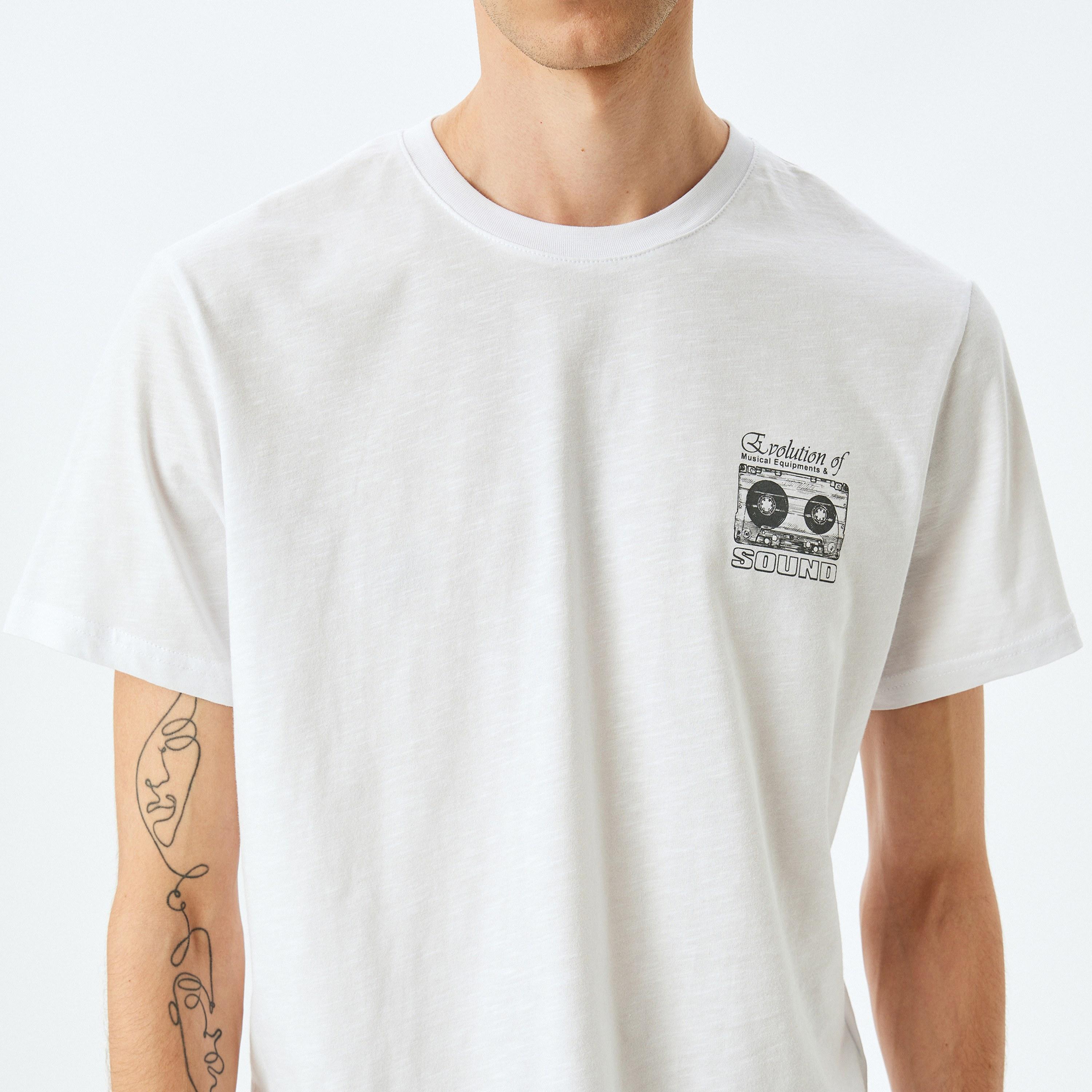 KOTON Heather Crew Neck Short Sleeves Men's T-Shirt-men-clothing-tshirtsandpolos-tshirts-image-5