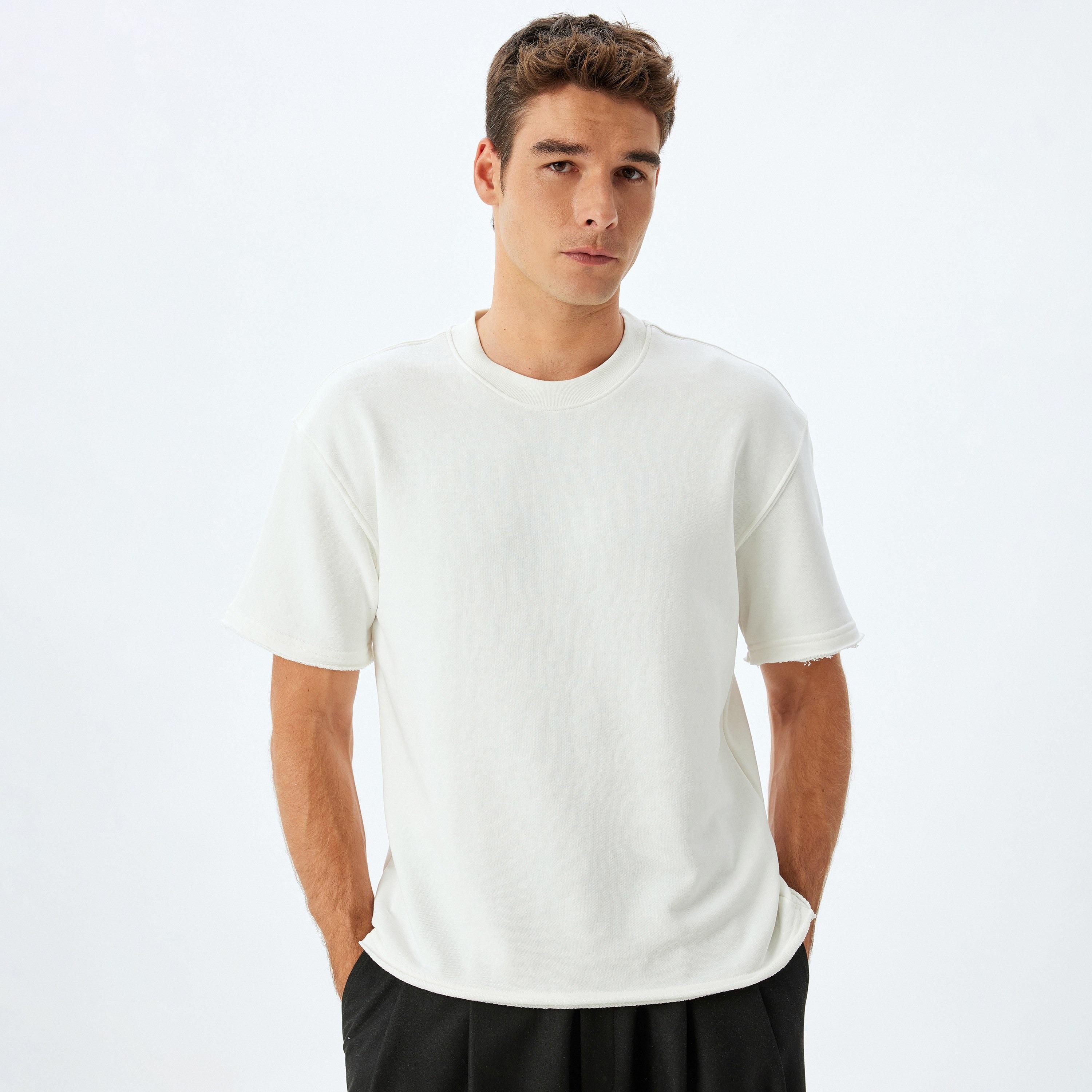كوتون العادي برقبة قصيرة الأكمام القصيرة للرجال-men-clothing-tshirtsandpolos-tshirts-image-6