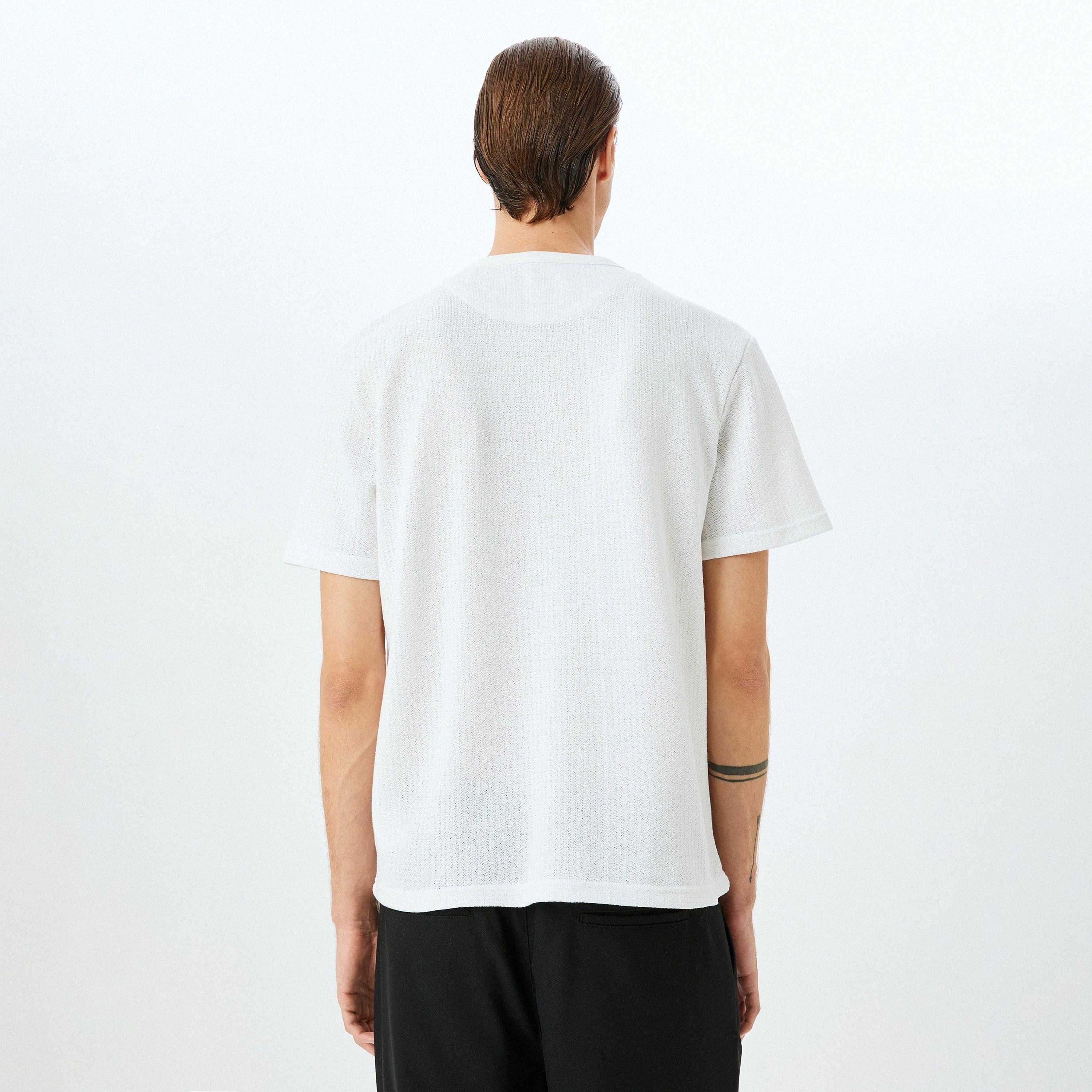 Koton Textured Crew Neck Short Sleeves Men's T-Shirt-men-clothing-tshirtsandpolos-tshirts-image-4