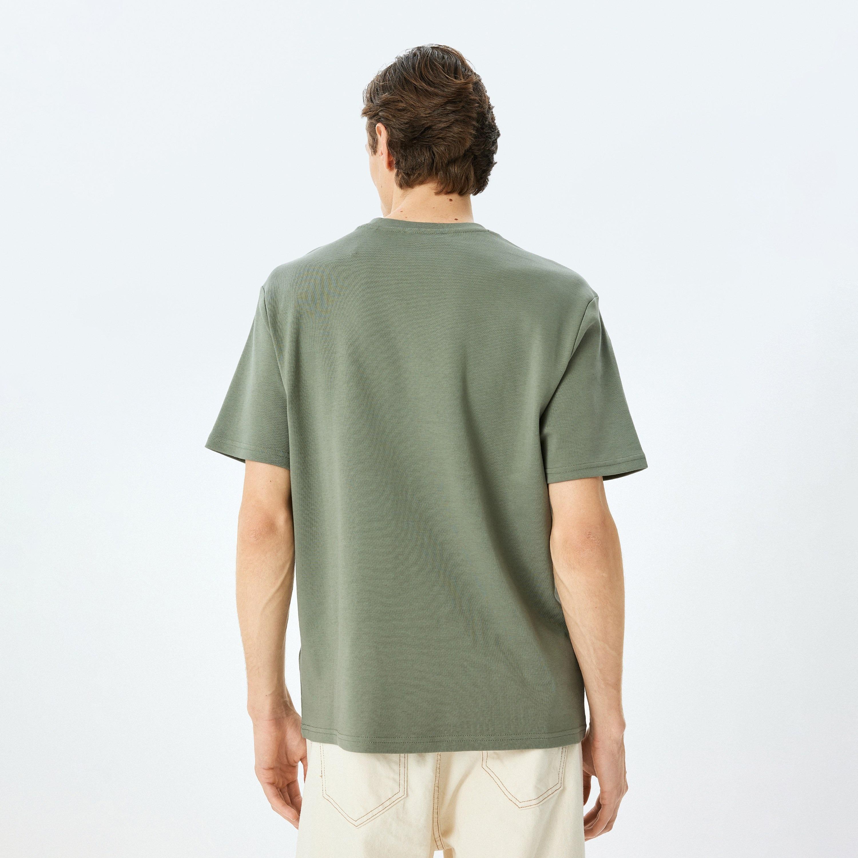 Koton Embroidered Crew Neck Short Sleeves Men's T-Shirt-men-clothing-tshirtsandpolos-tshirts-image-4
