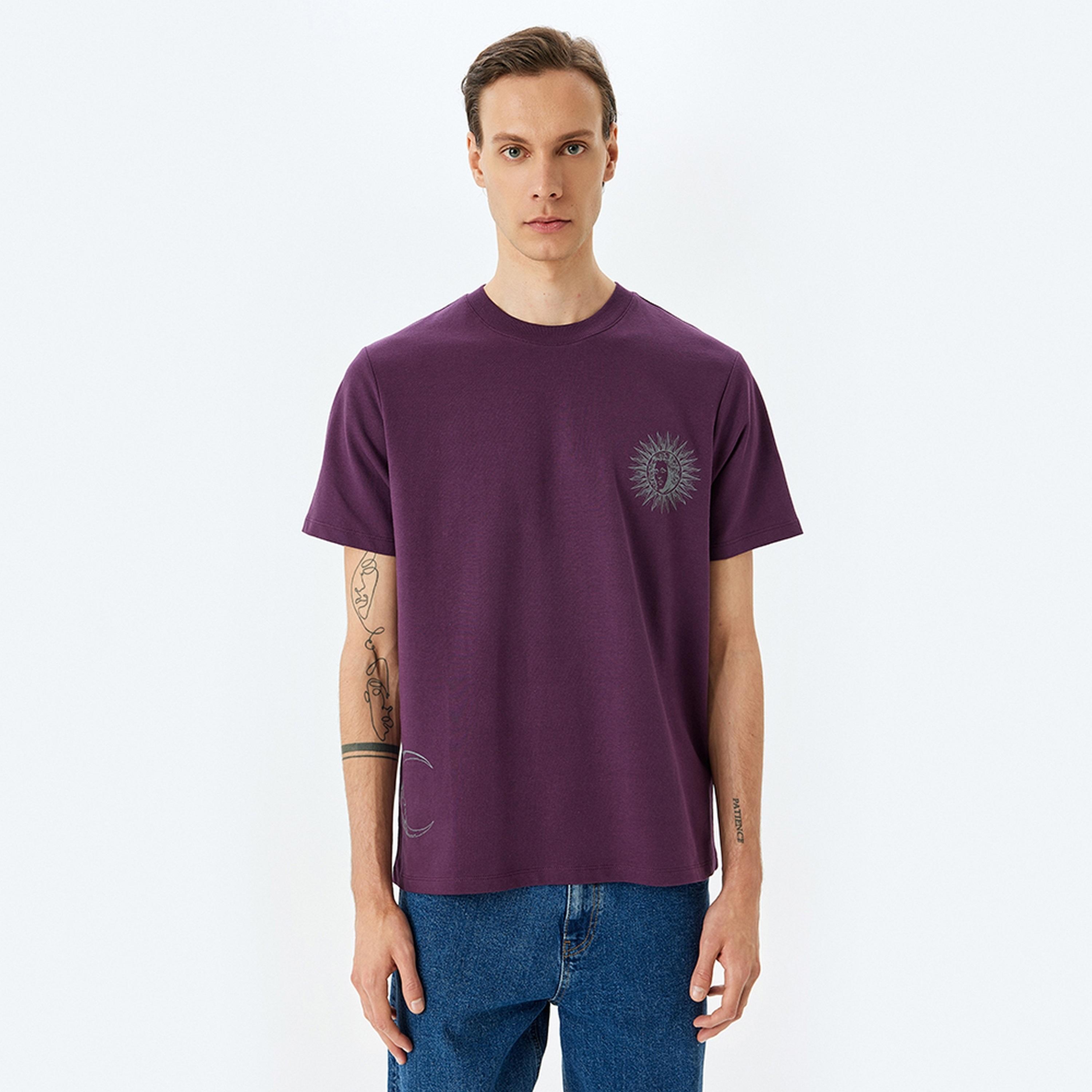 KOTON Sun Print Crew Neck Short Sleeves Men's T-Shirt-men-clothing-tshirtsandpolos-tshirts-image-1