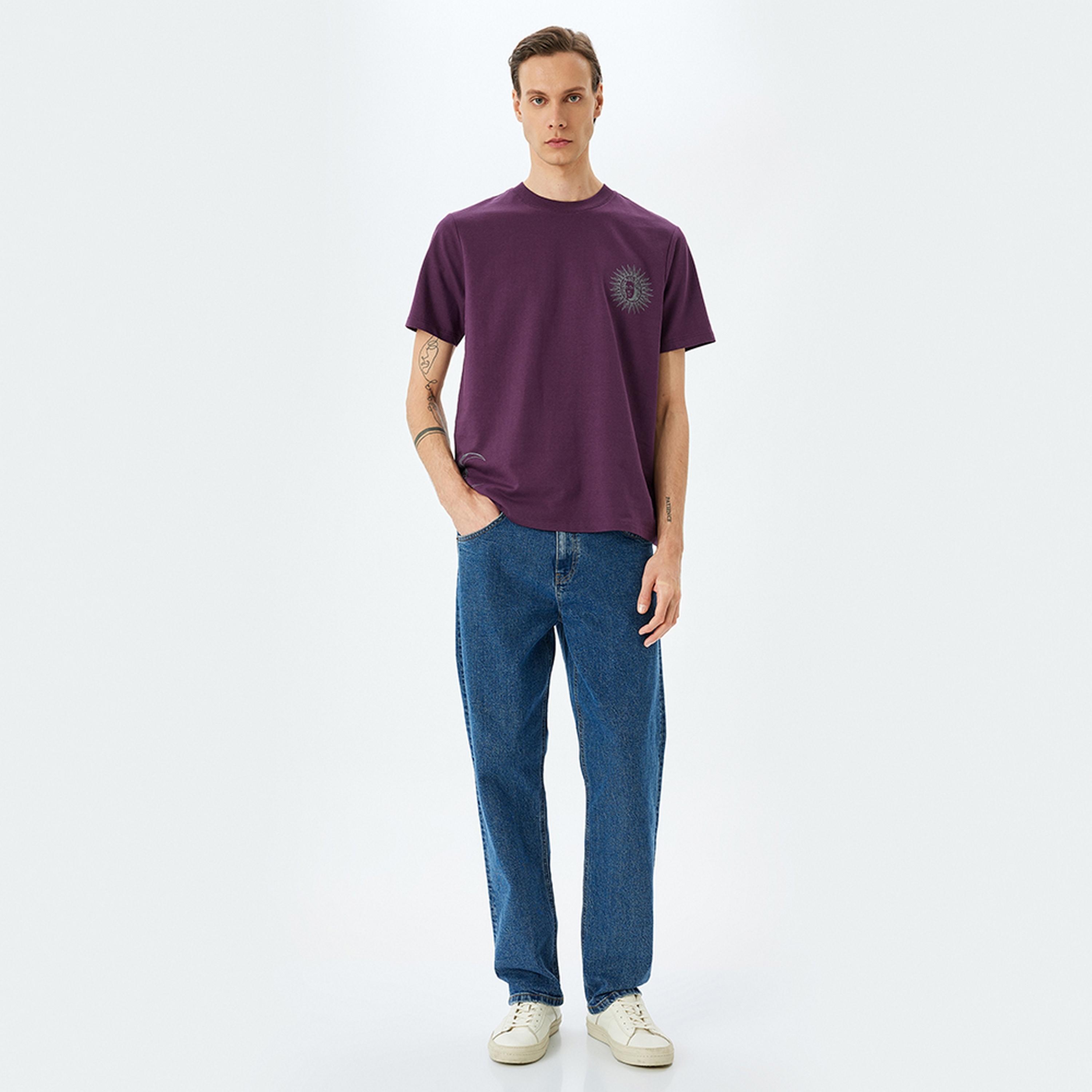 KOTON Sun Print Crew Neck Short Sleeves Men's T-Shirt-men-clothing-tshirtsandpolos-tshirts-image-2