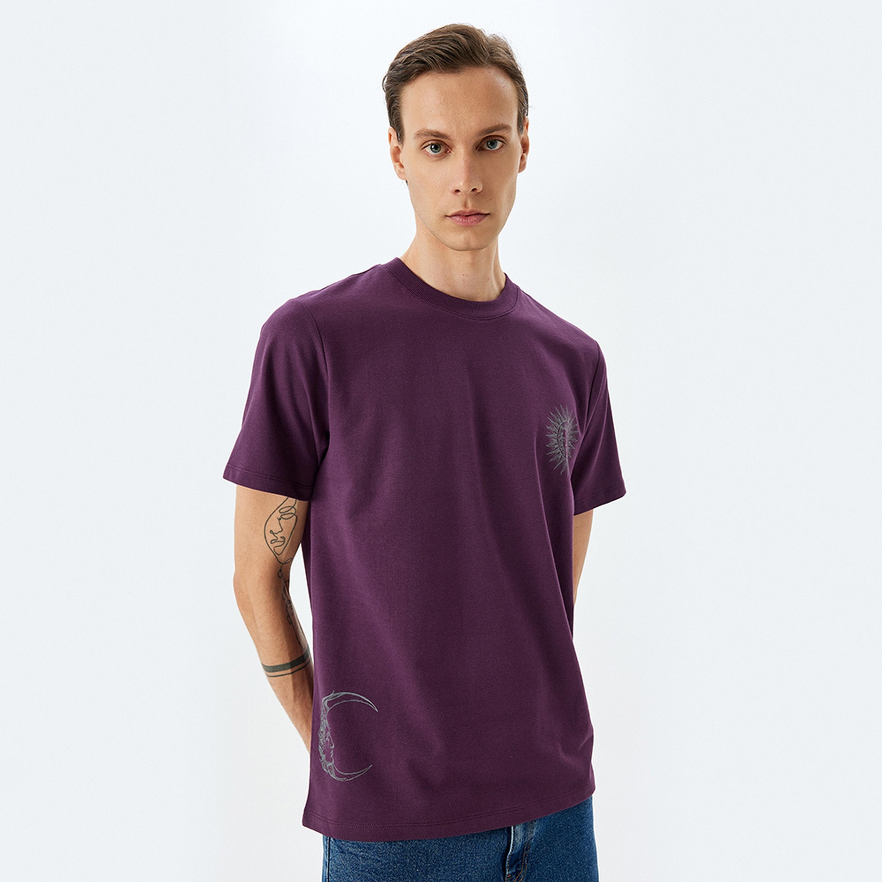KOTON Sun Print Crew Neck Short Sleeves Men's T-Shirt-men-clothing-tshirtsandpolos-tshirts-image-5
