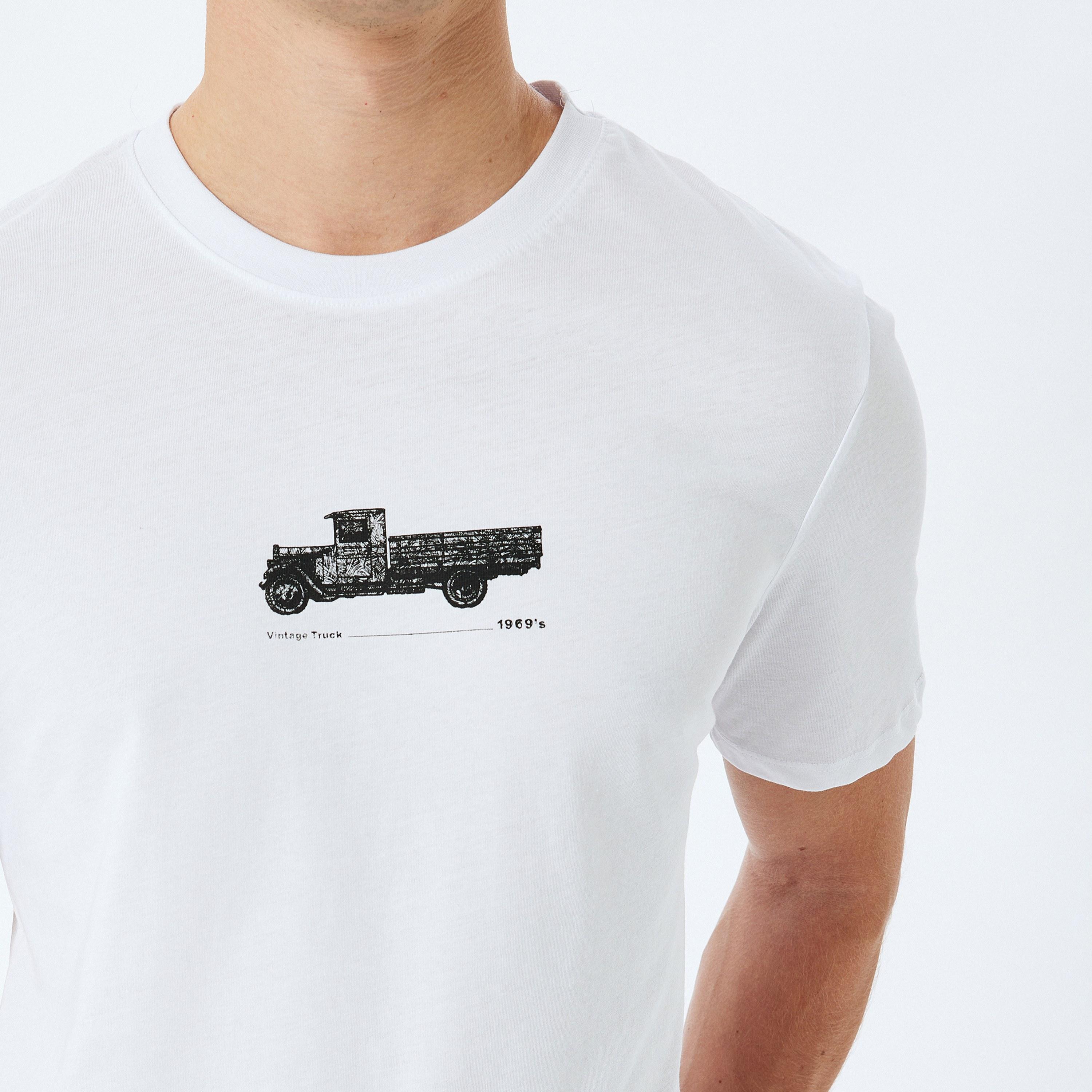 KOTON Vintage Truck Print Crew Neck Short Sleeves Men's T-Shirt-men-clothing-tshirtsandpolos-tshirts-image-3