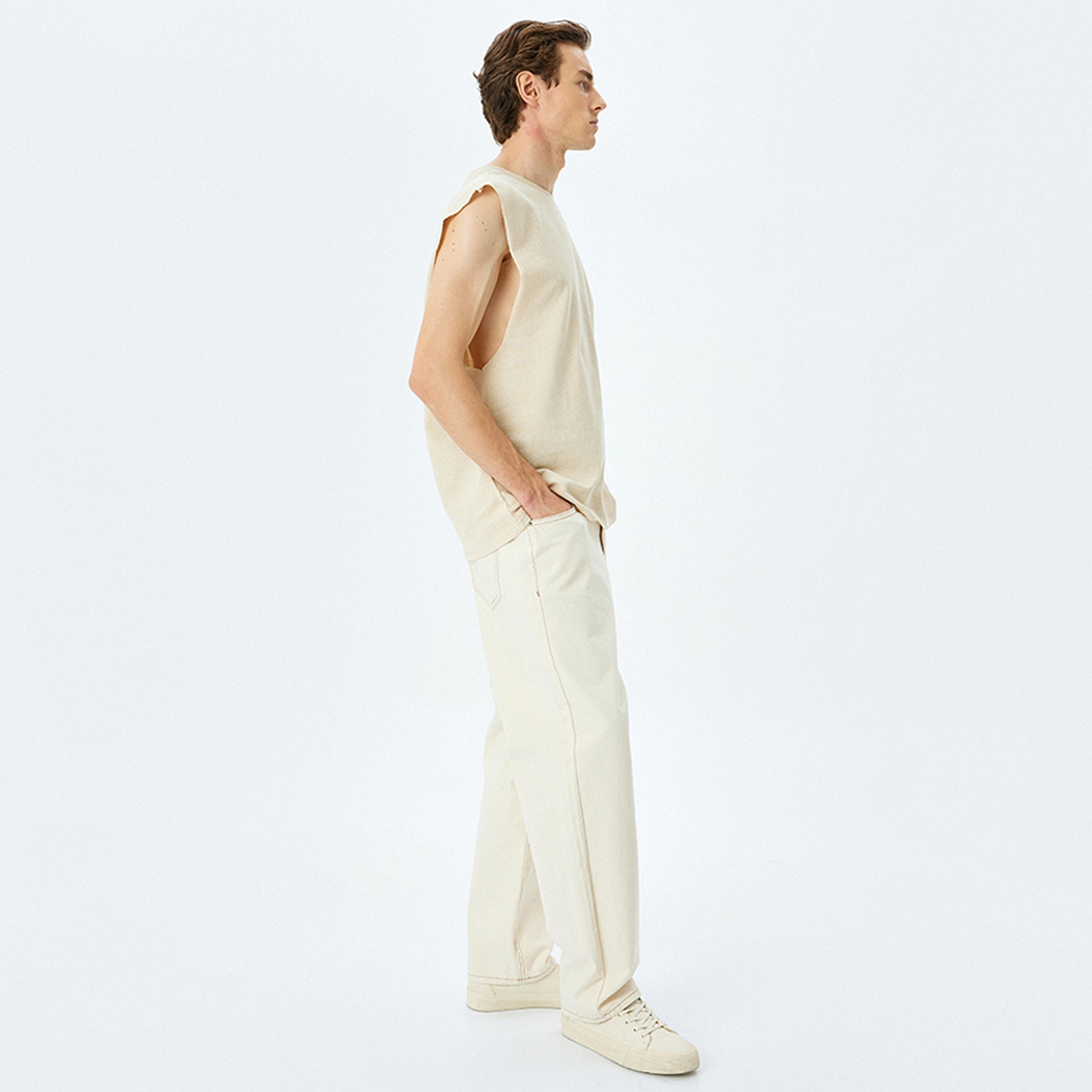 KOTON Plain Crew Neck Sleeveless Men's T-Shirt-men-clothing-tshirtsandpolos-tshirts-image-2