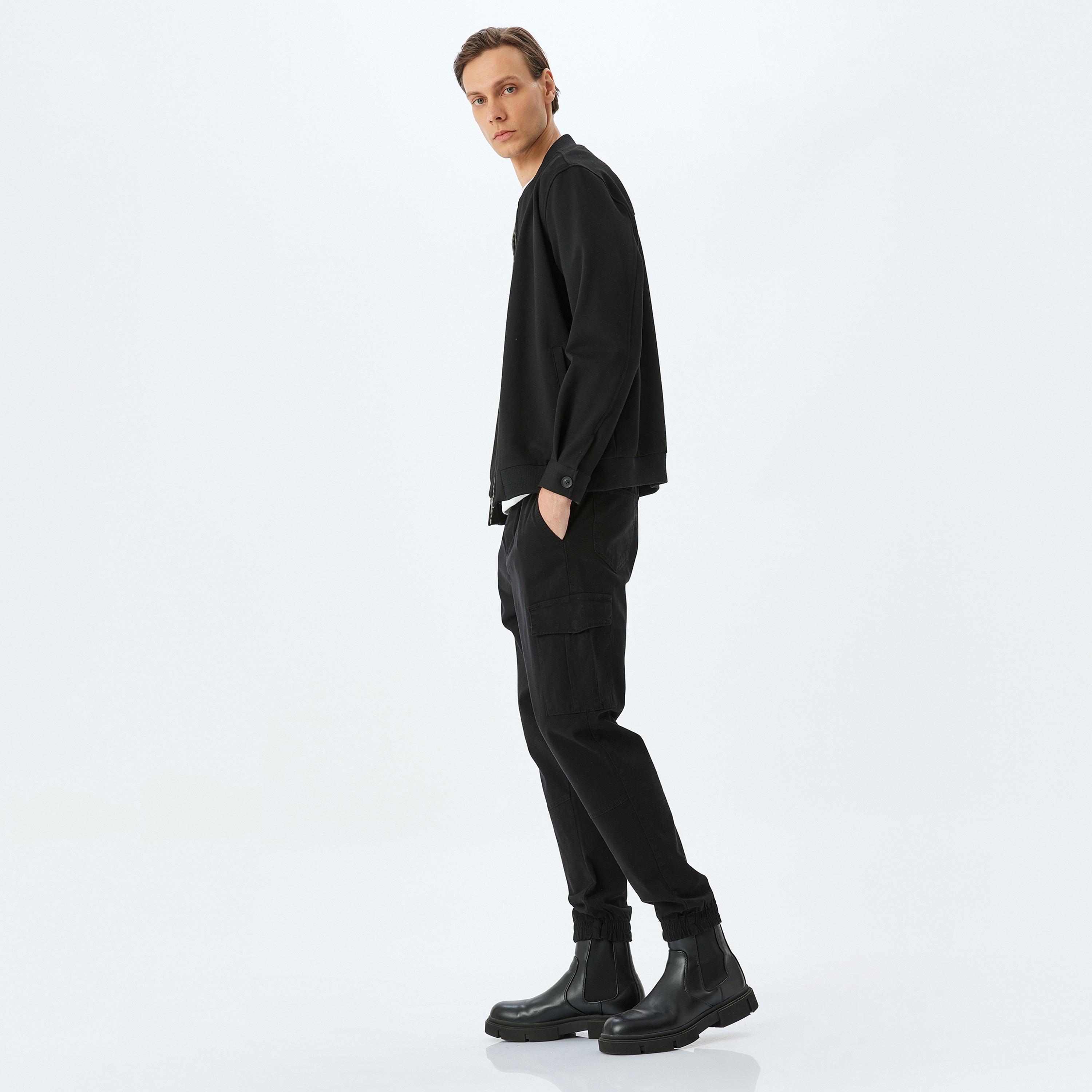 Koton Regular Fit Mid-Rise Drawstring Men's Cargo Joggers-men-clothing-bottoms-joggers-image-2