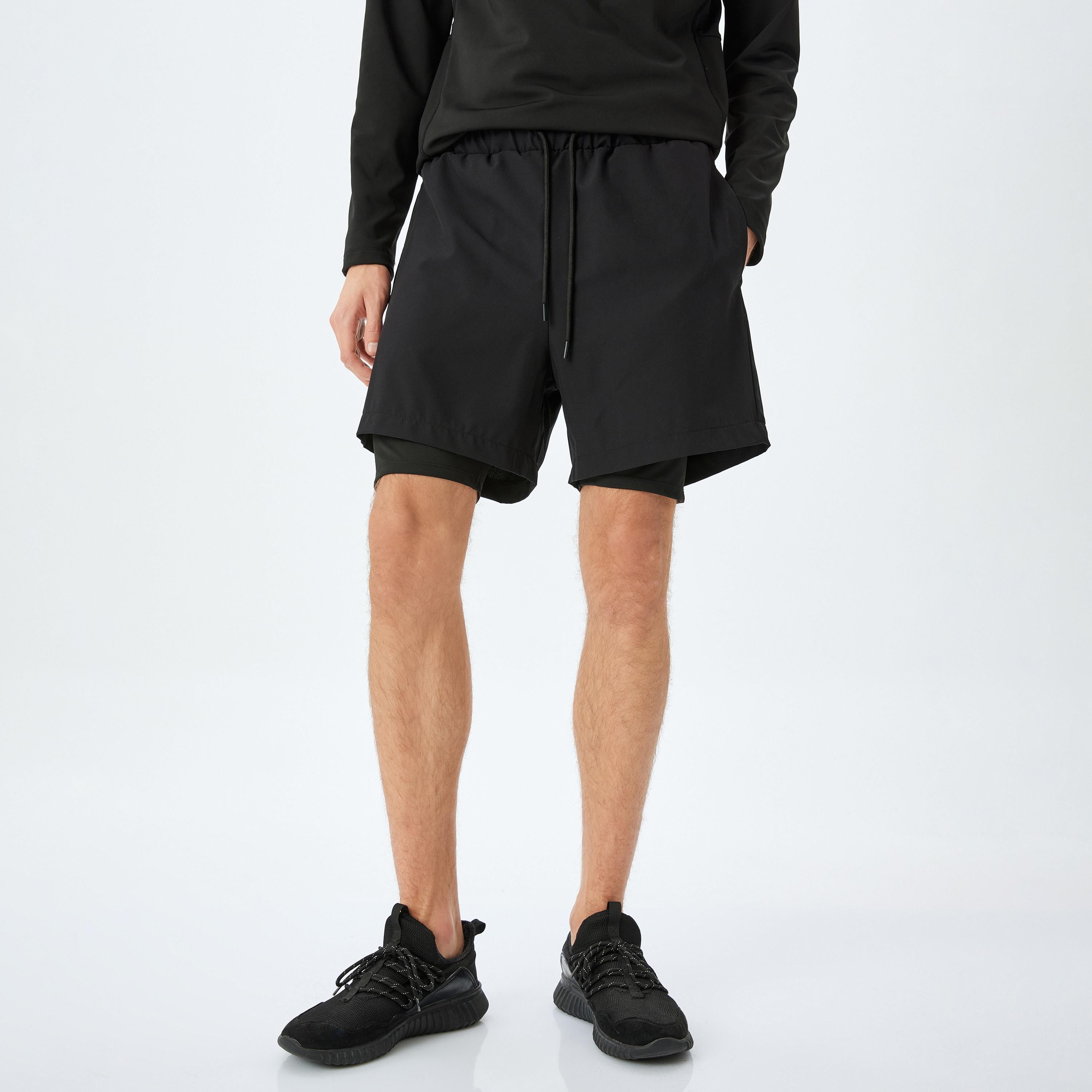 Koton Straight Fit Mid-Rise Drawstring Men's Shorts-men-clothing-bottoms-shorts-image-1