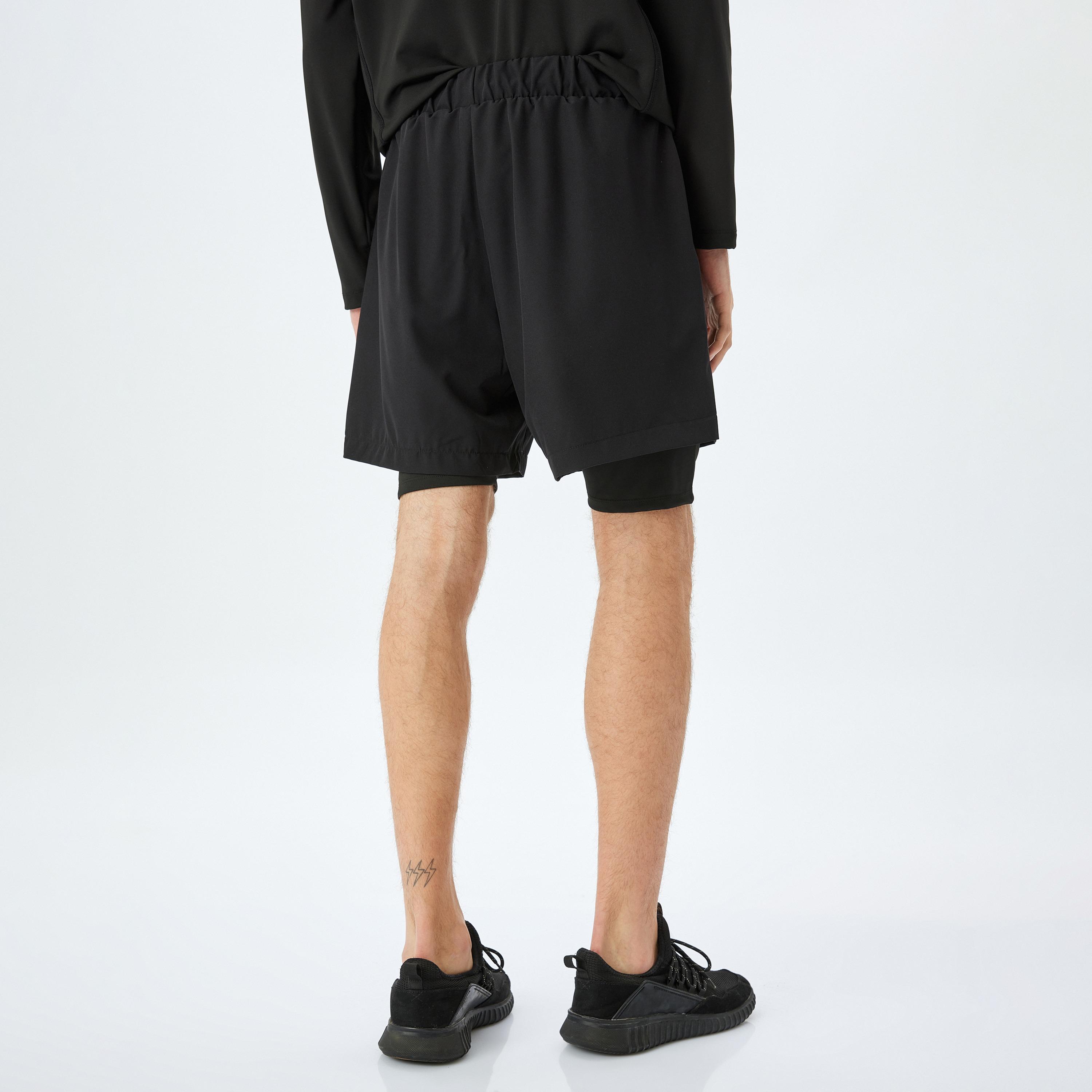 Koton Straight Fit Mid-Rise Drawstring Men's Shorts-men-clothing-bottoms-shorts-image-3