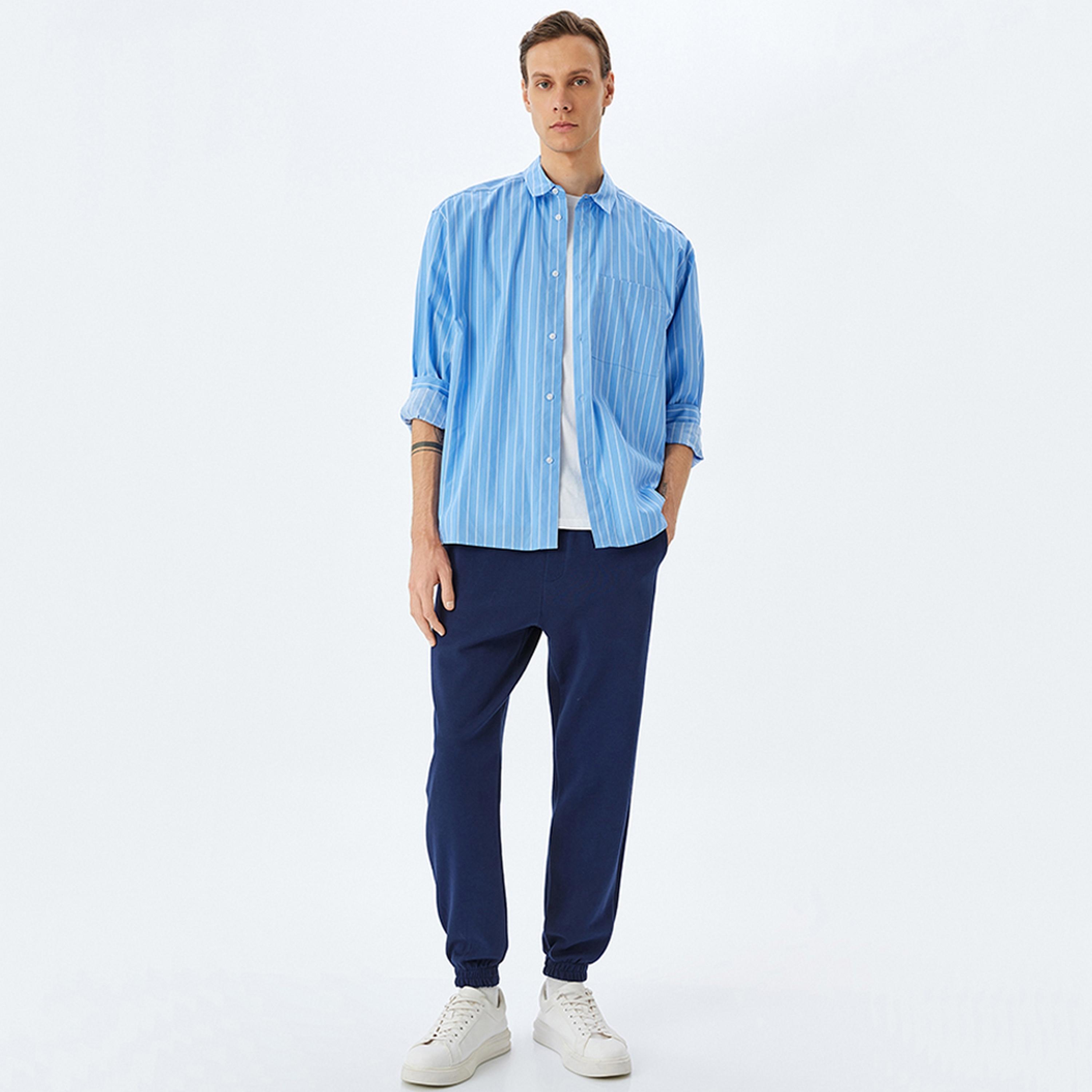 KOTON Regular Fit Mid-Rise Drawstring Men's Joggers-men-clothing-bottoms-joggers-image-2