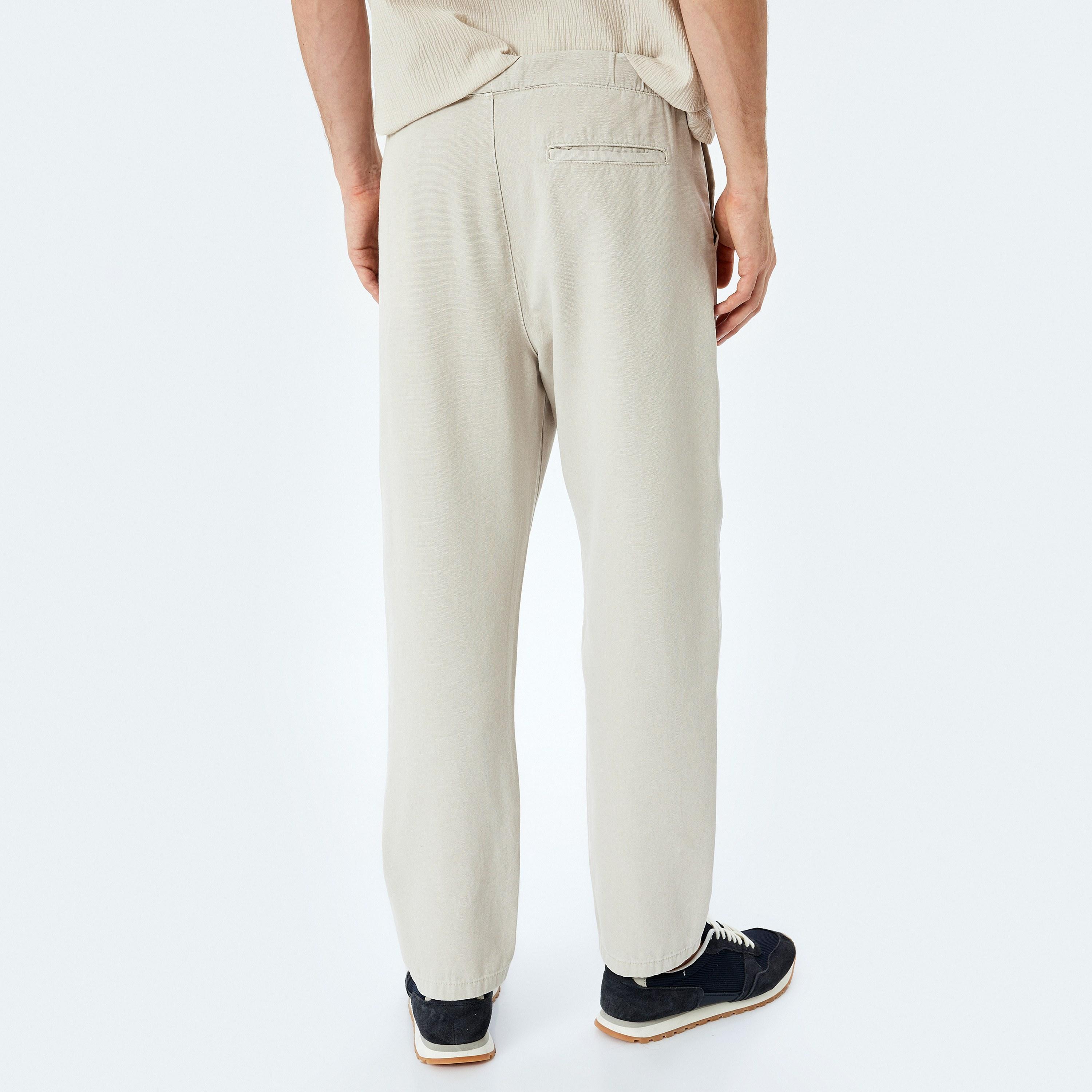كوتون بنطال شينو رجالي متوسط الارتفاع بثلاثة جيوب عادي-men-clothing-bottoms-joggers-image-3