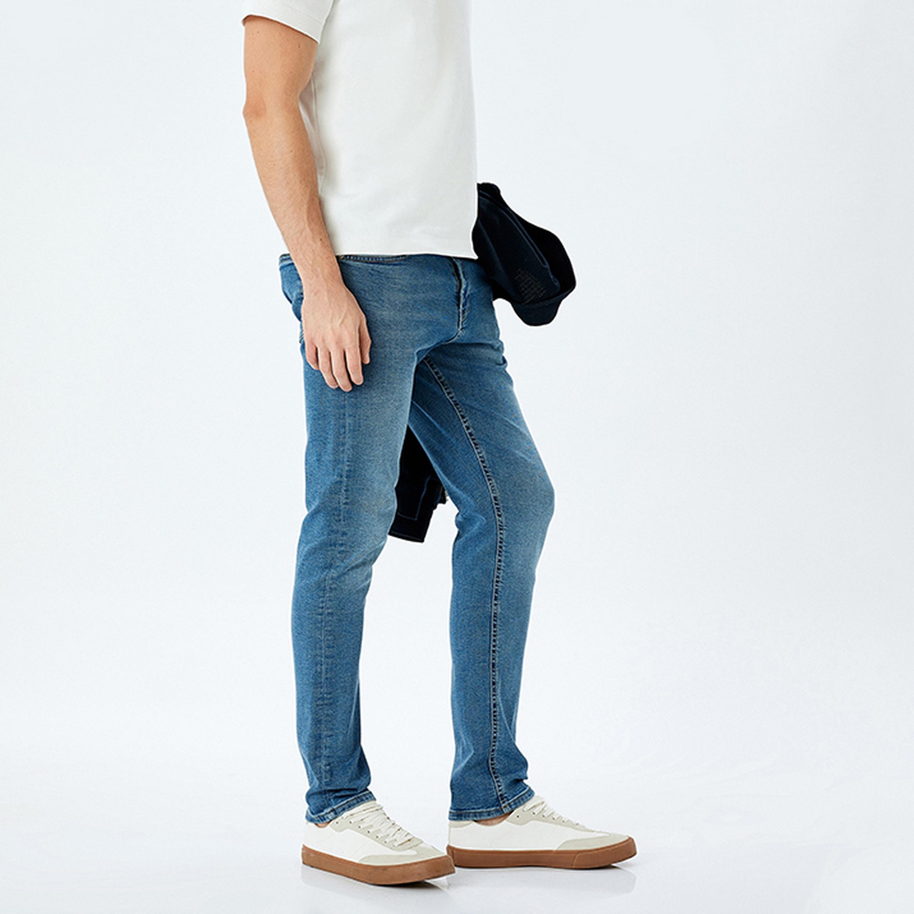 KOTON Slim Fit 5-Pocket Mid-Rise Men's Jeans-men-clothing-bottoms-jeans-image-5