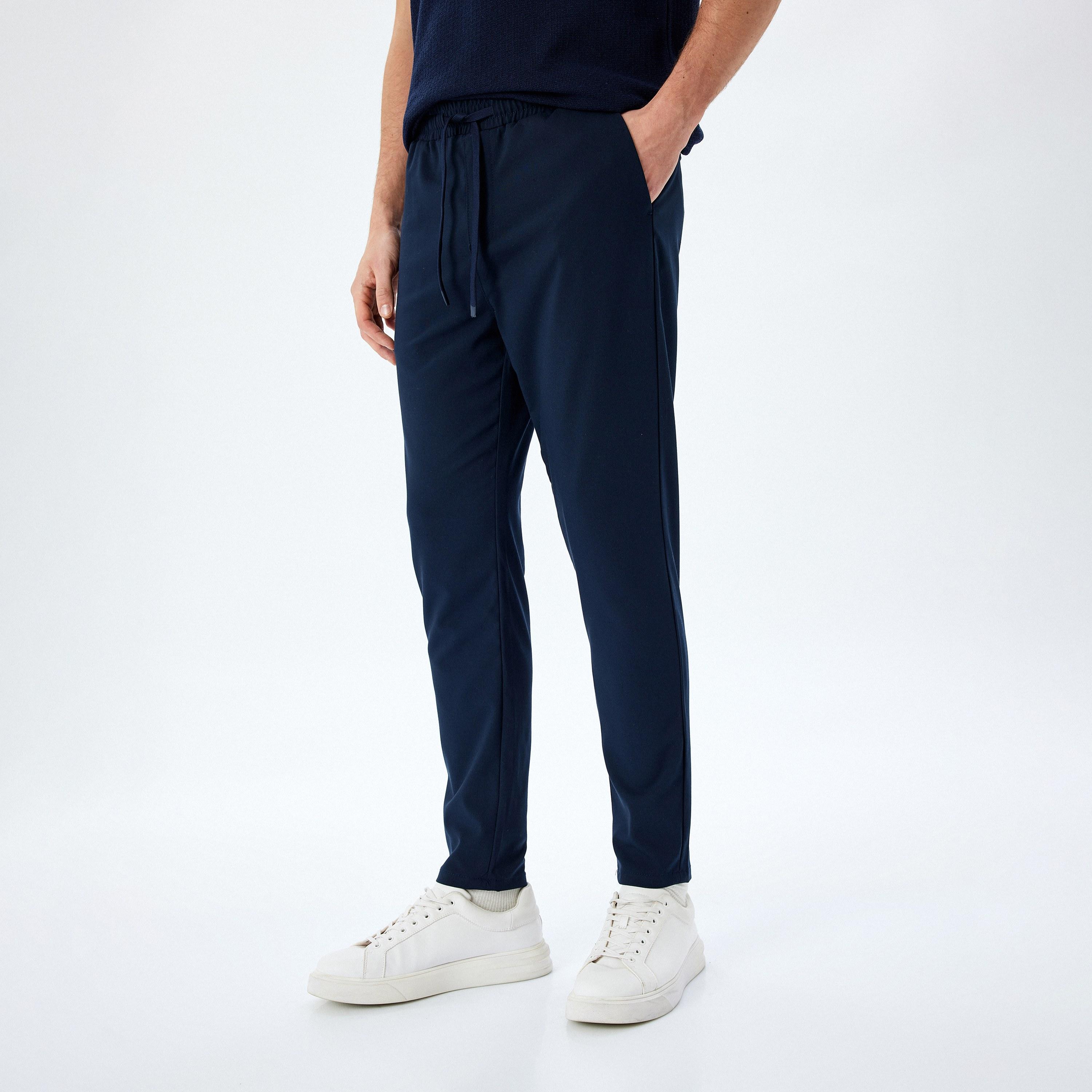 Koton Slim Fit Mid-Rise Drawstring Men's Trousers-men-clothing-bottoms-trousersandchinos-trousers-image-1